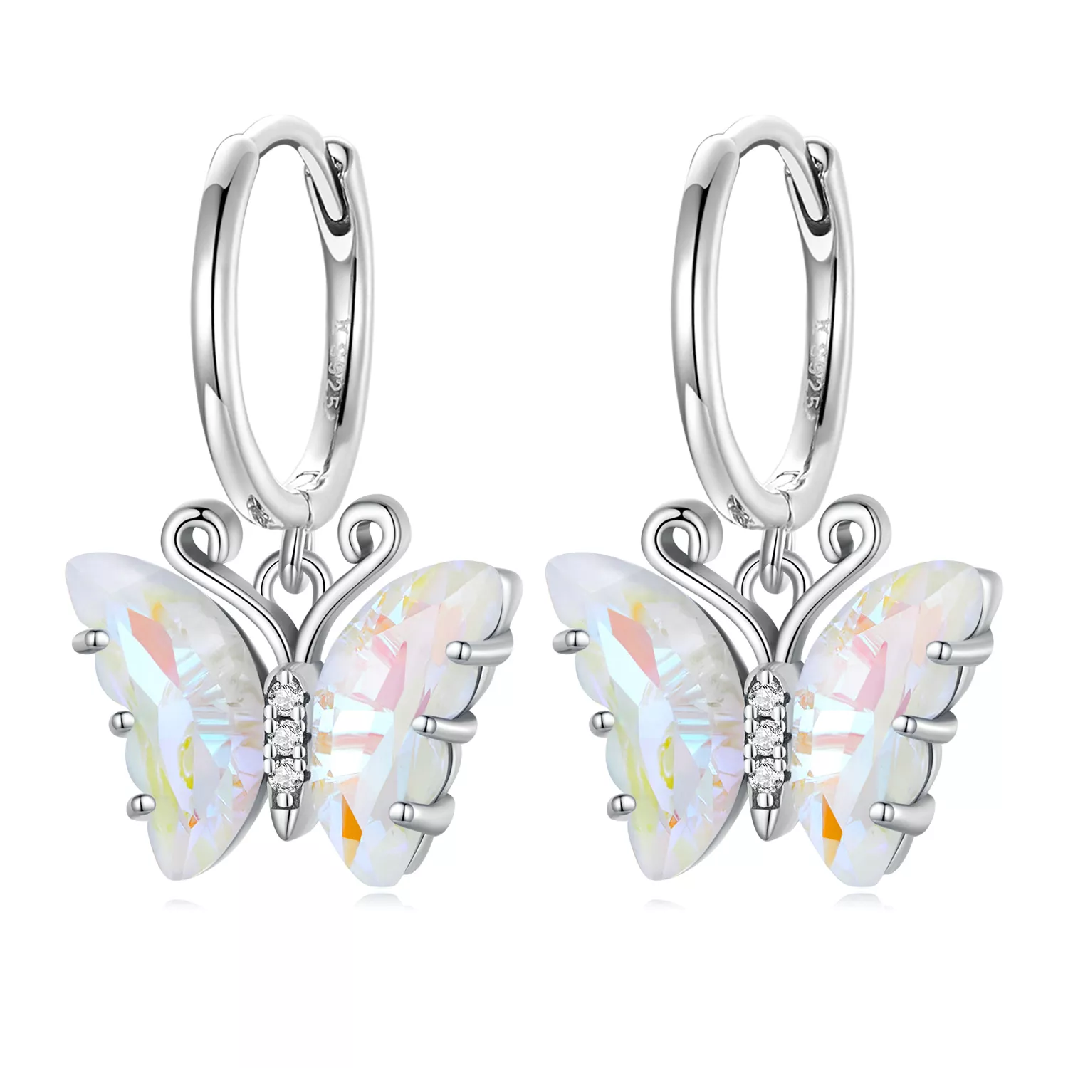 pandora stijl symfonie vlinder hoepel oorbellen sce1588 cf