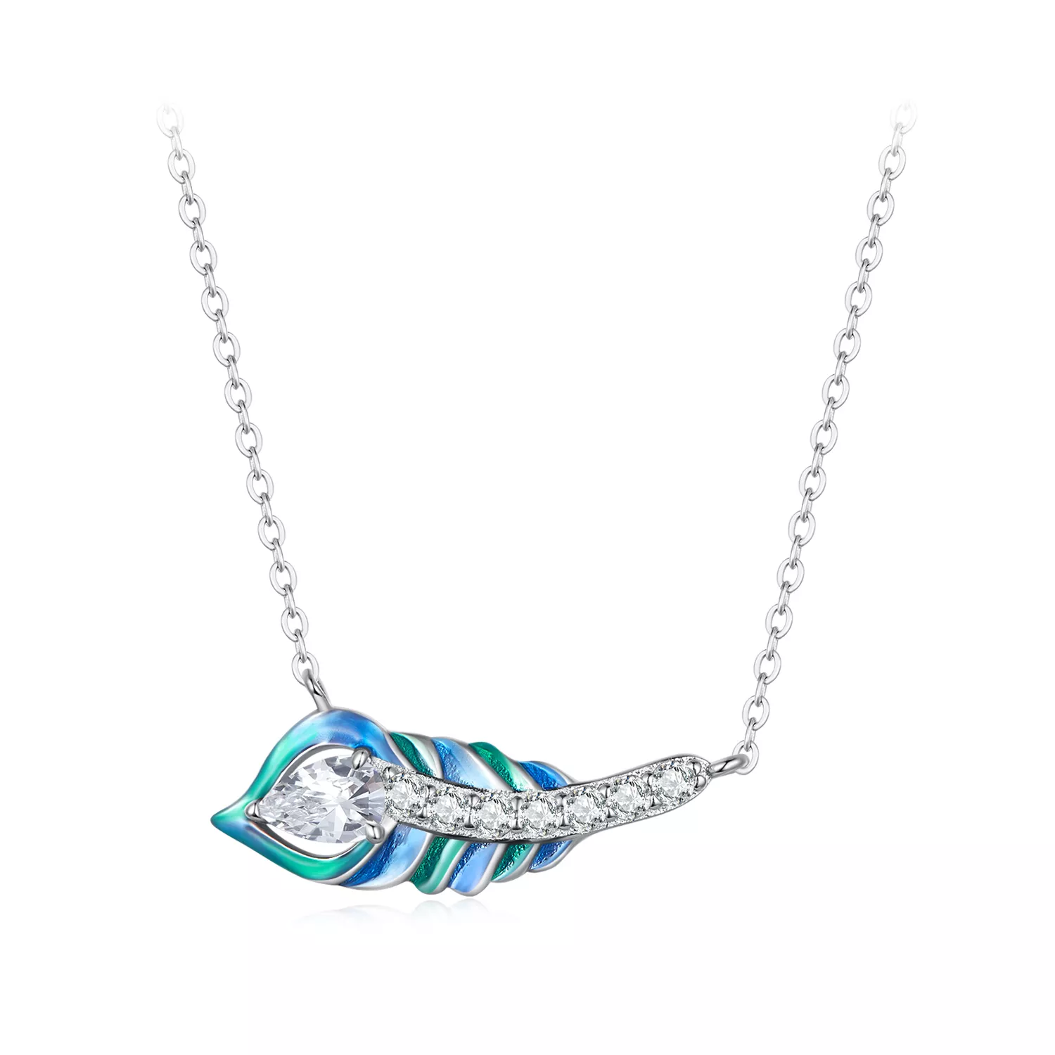 pandora stijl veer ketting bsn346