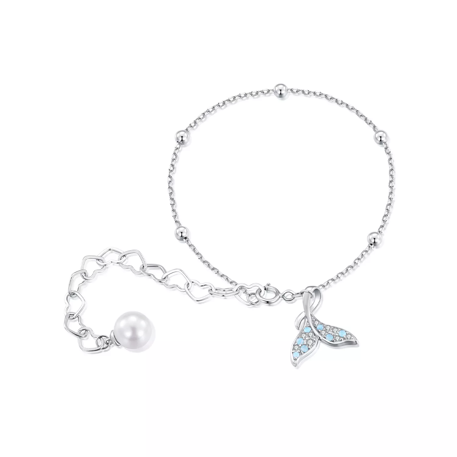 pandora stijl vissentail schelp kralen ketting armband scb257