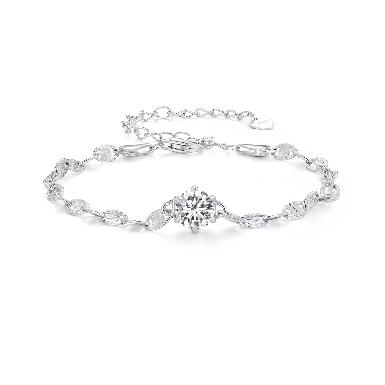 pandora stijl zirkoon fijne sprankelende kettingarmband bsb142