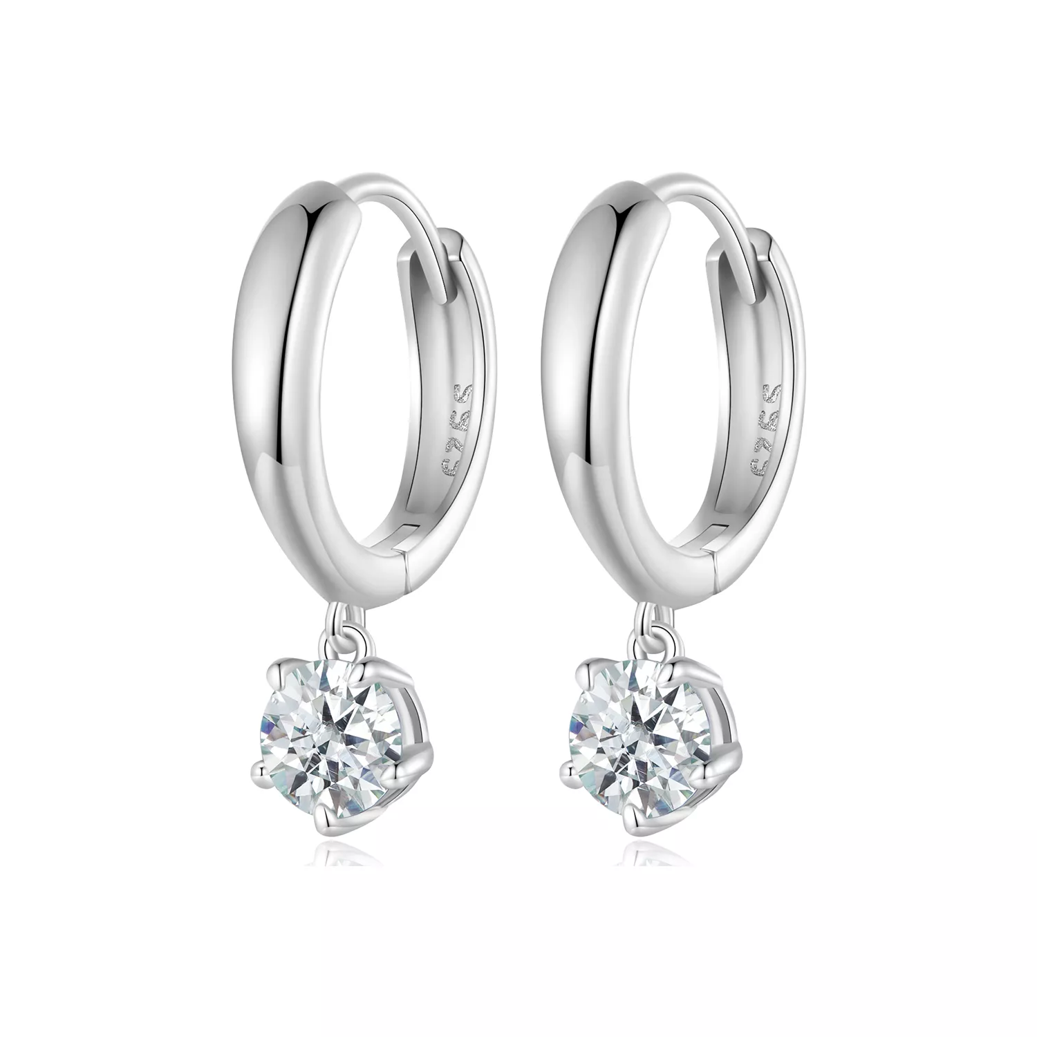 pandora stijl 05 karaat moissanite oorbellen met hangers twee certificaten mse040