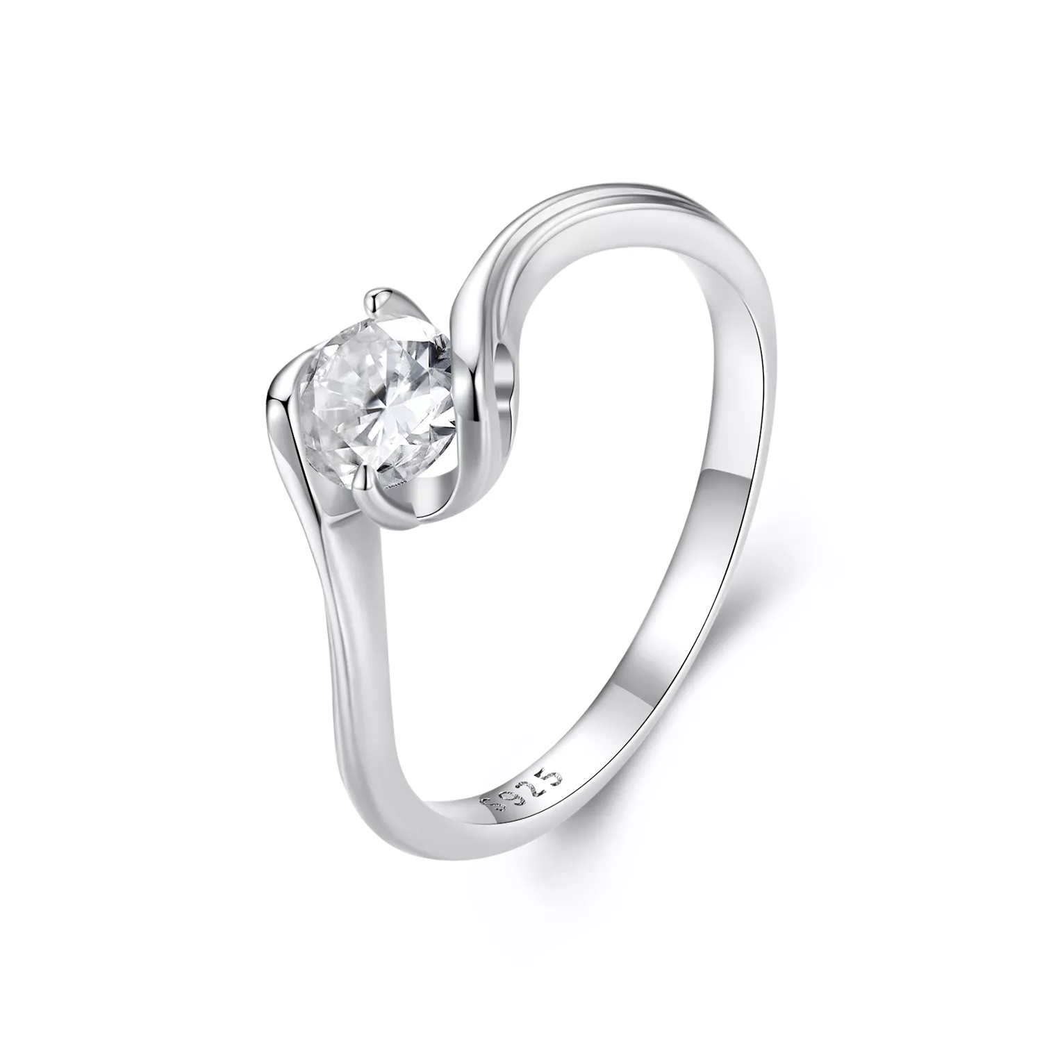 pandora stijl 0.5ct moissanite ring eén certificaat msr040