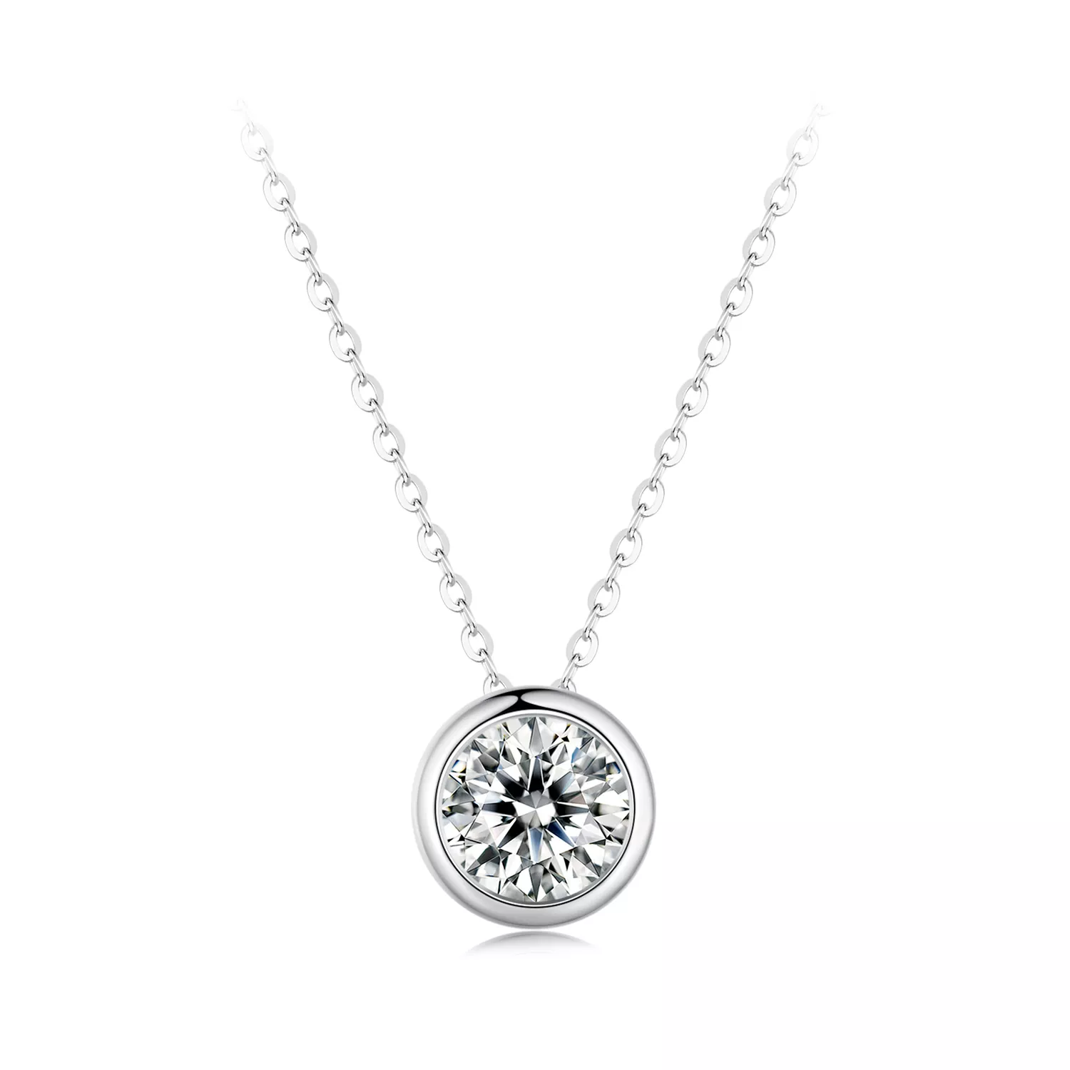 pandora stijl 1ct moissanite ketting eén certificaat msn021