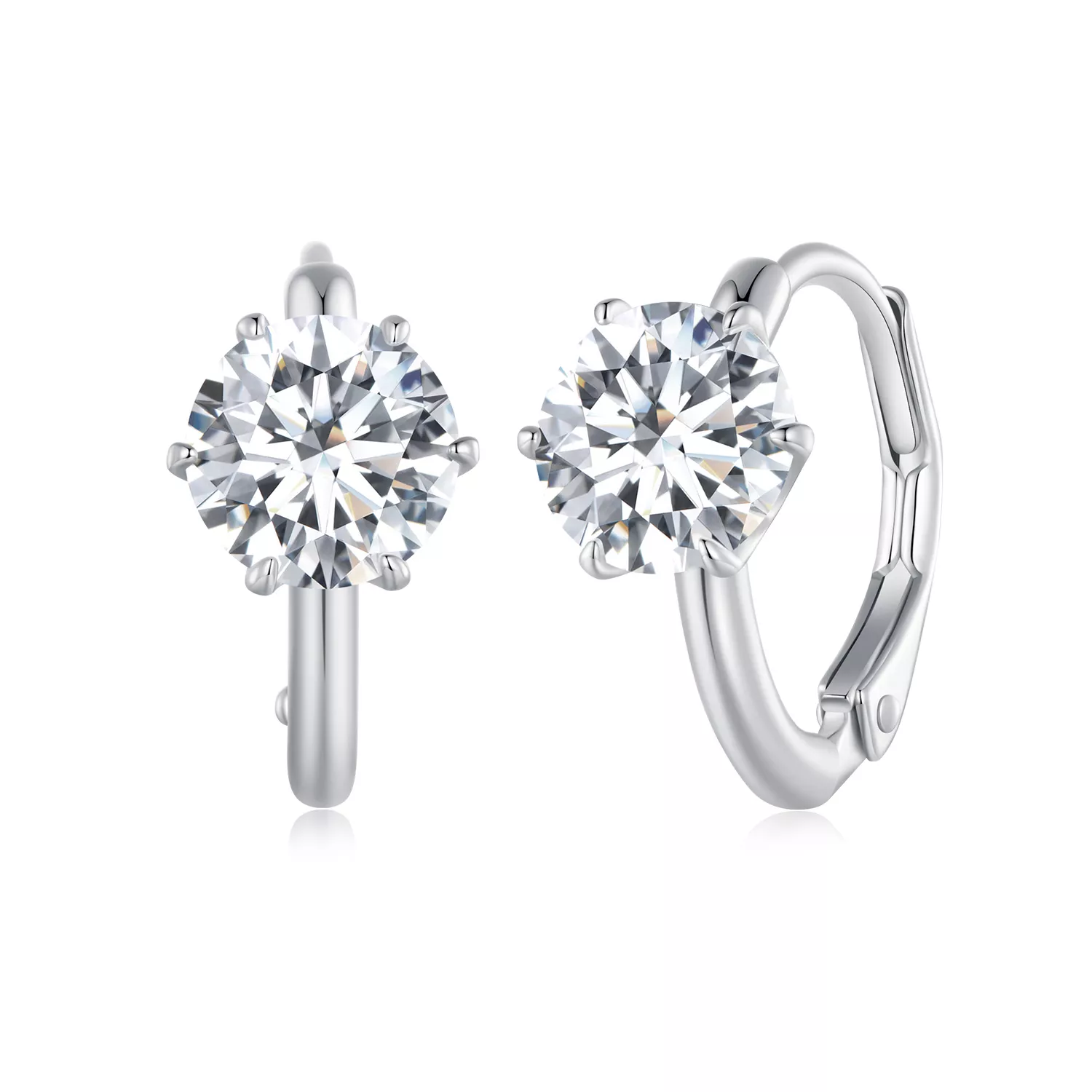 pandora stijl 1ct moissanite oorringen met hoepel eén certificaat mse037
