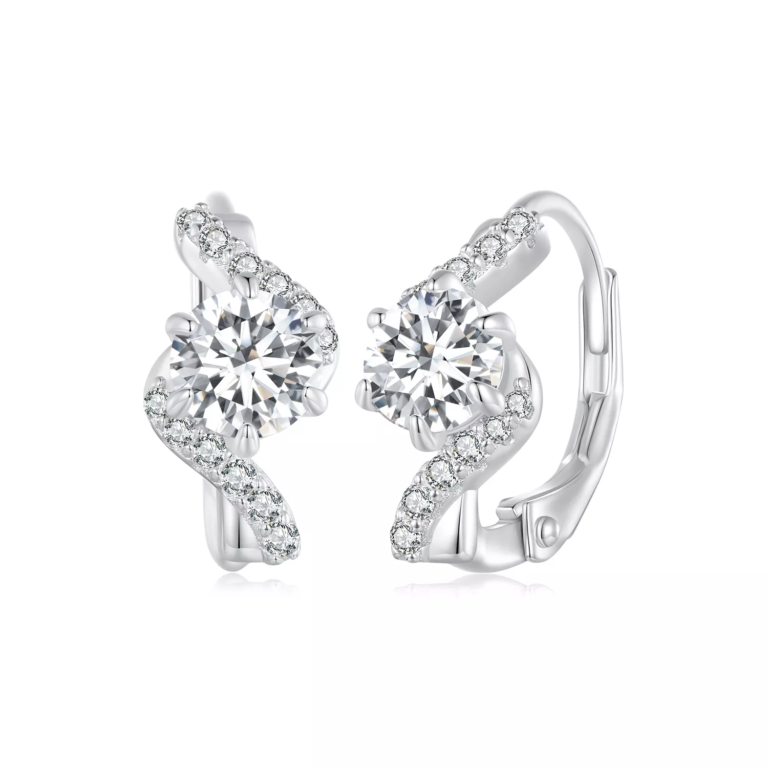 pandora stijl 50 punten moissanite hoepeloorbellen twee certificaten mse036