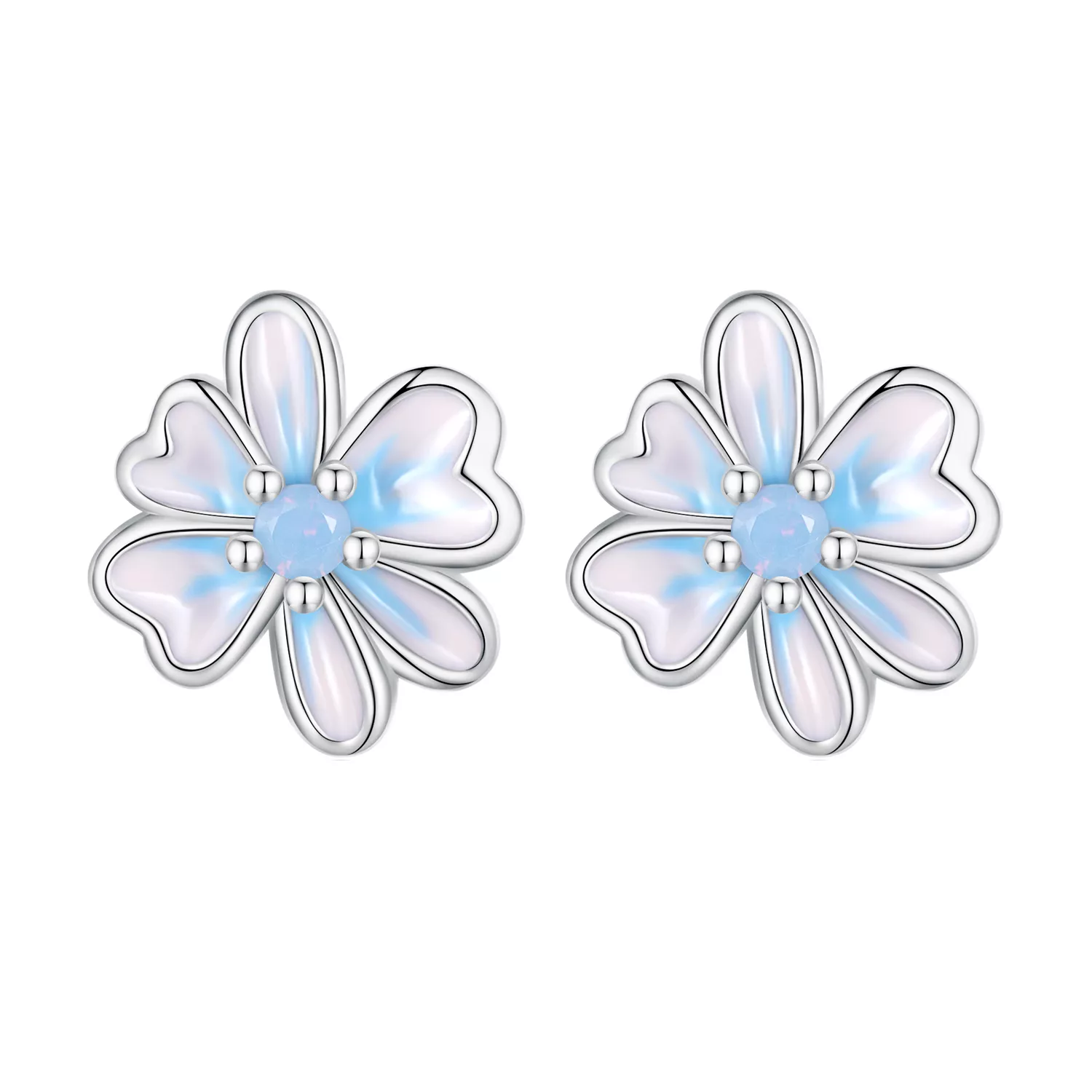 pandora stijl bloem studs oorbellen sce1572