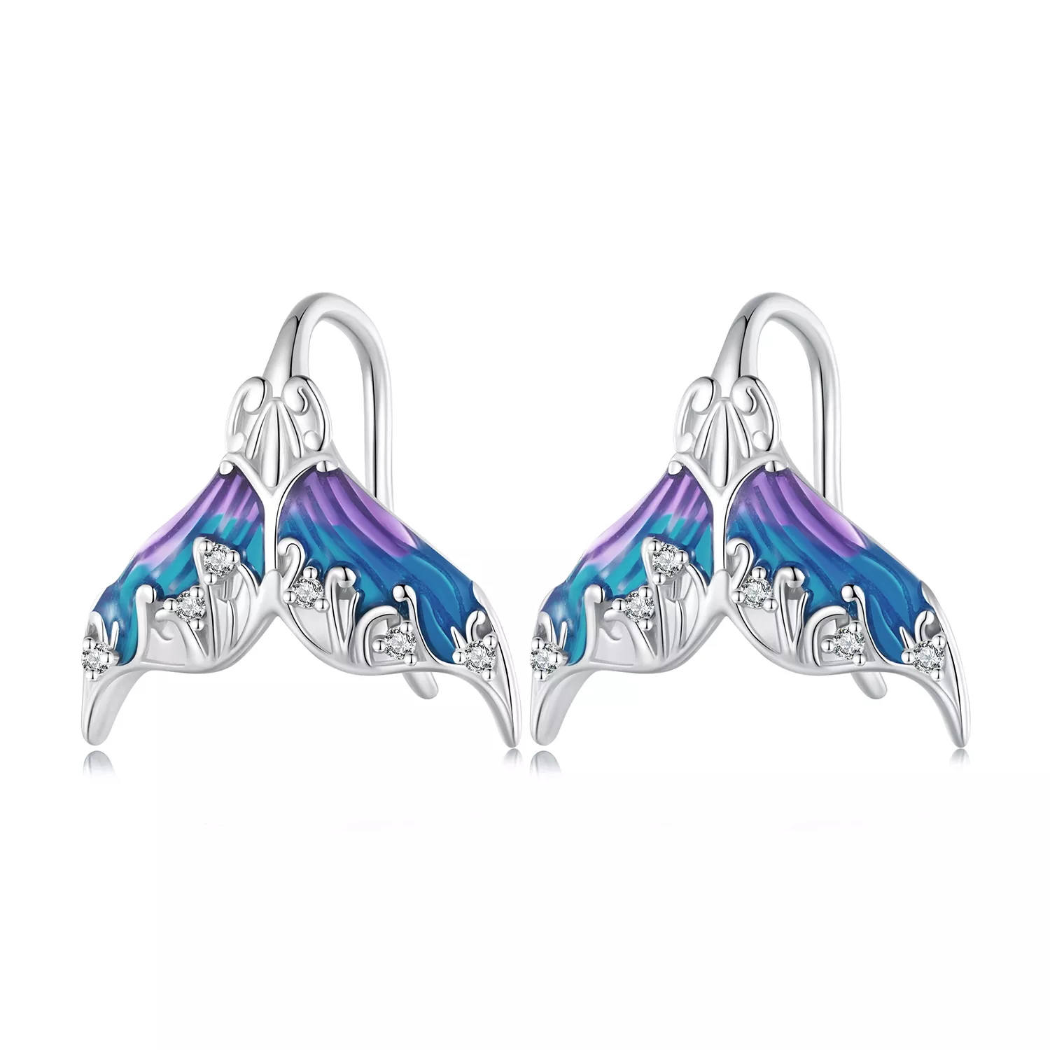 pandora stijl dreamman zeemeerminstaart stud oorbellen bse921
