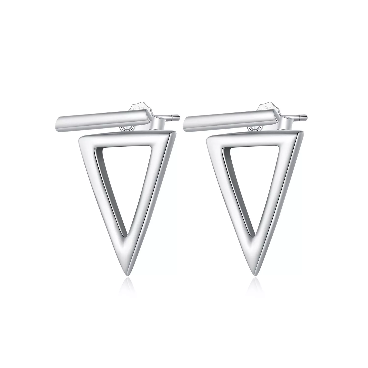 pandora stijl driehoekige studs oorbellen bse900