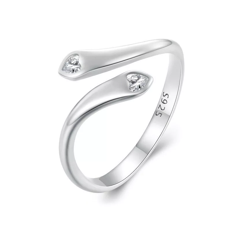 pandora stijl dubbele open hart ring scr946 e