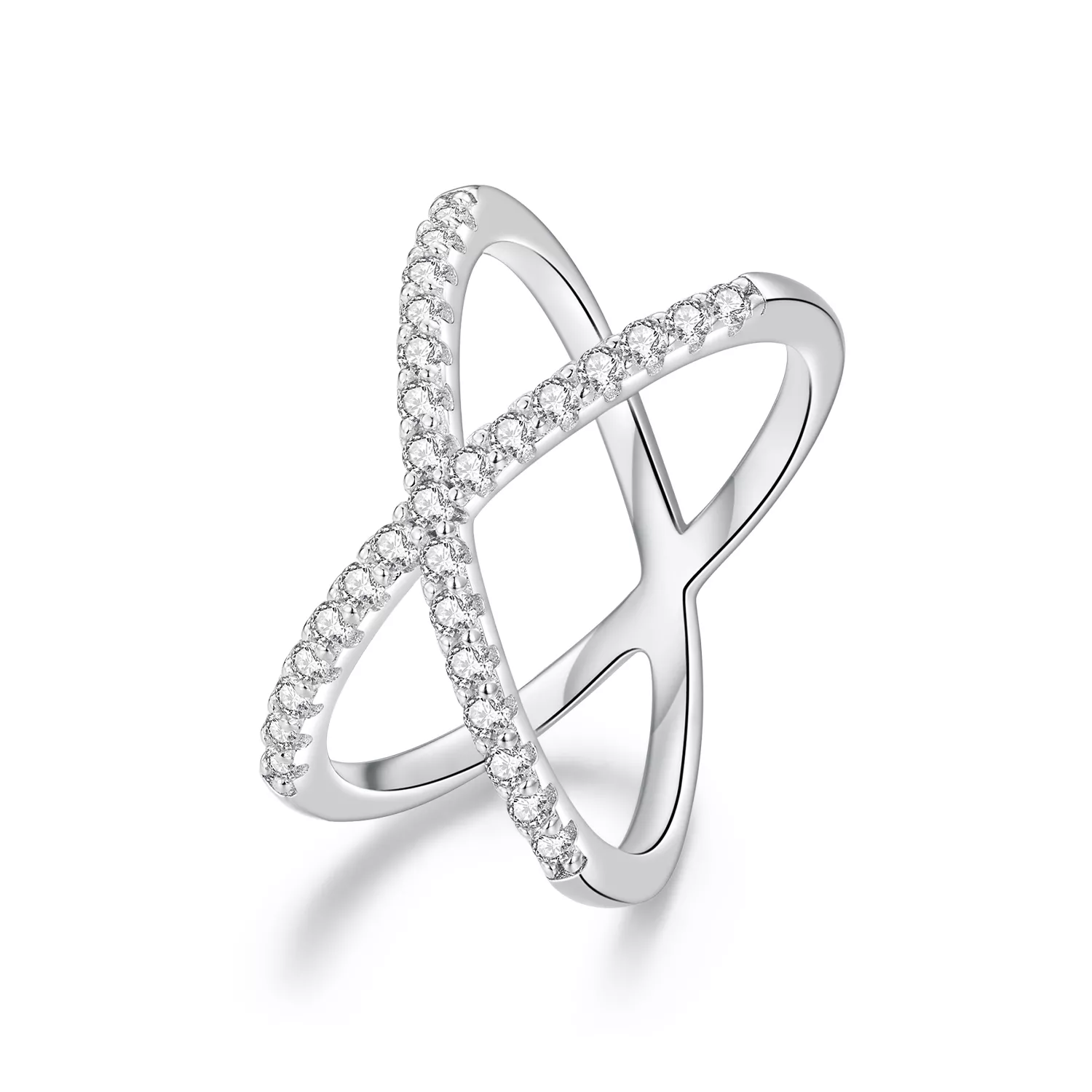 pandora stijl dubbellaagse moissanite ring eén certificaat msr036
