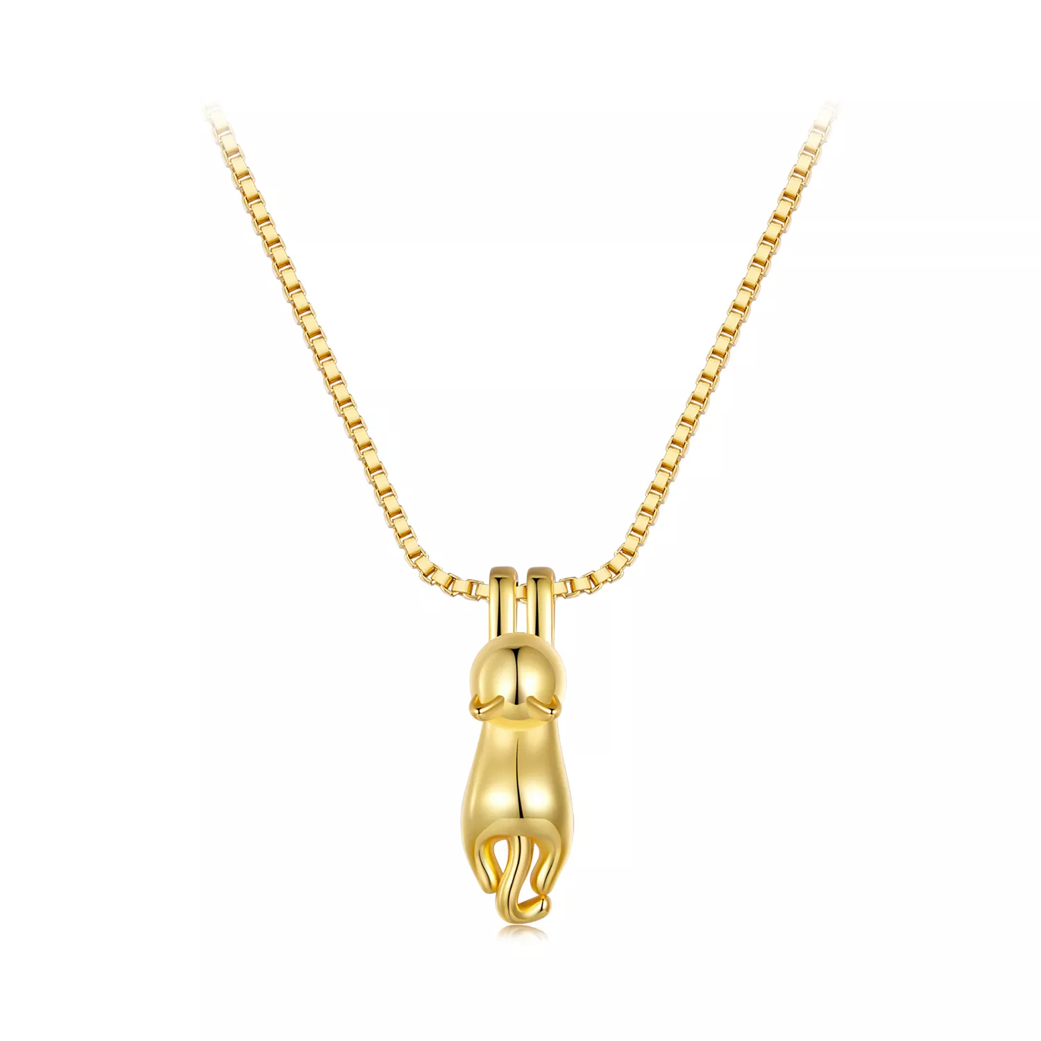 pandora stijl gouden kitten ketting scn032 b