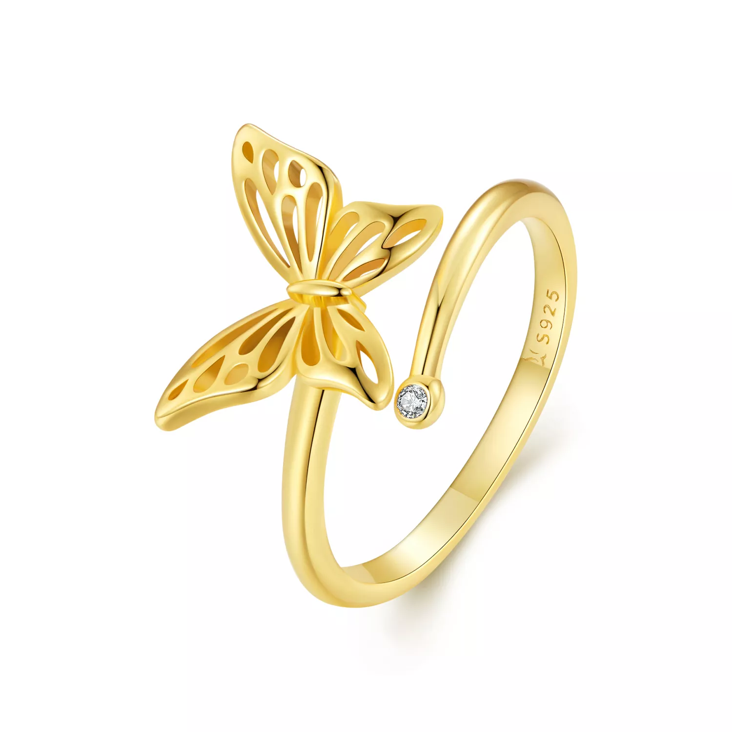 pandora stijl gouden vlinderdroom ring scr448 b