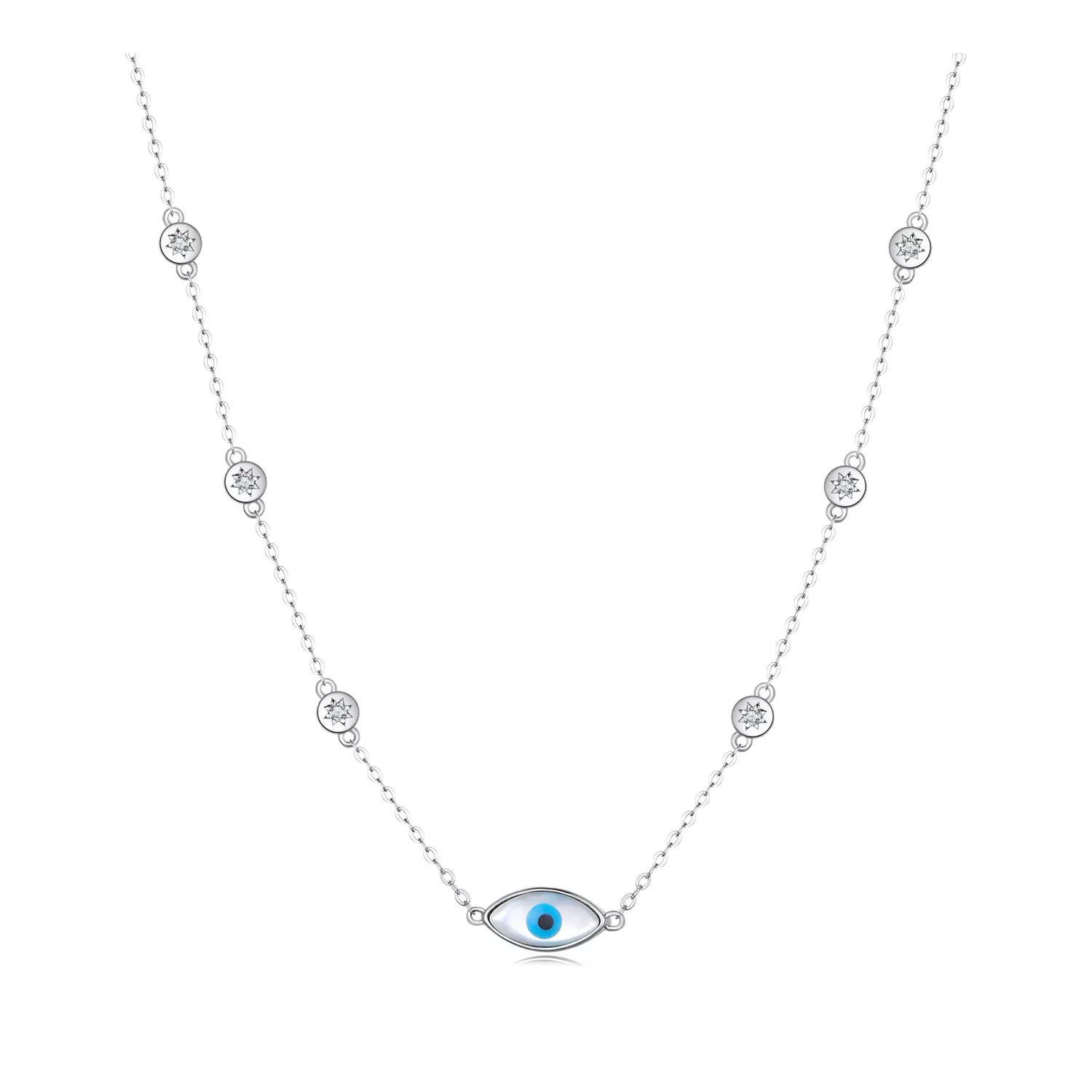 pandora stijl halsketting met duivelsoog scn505