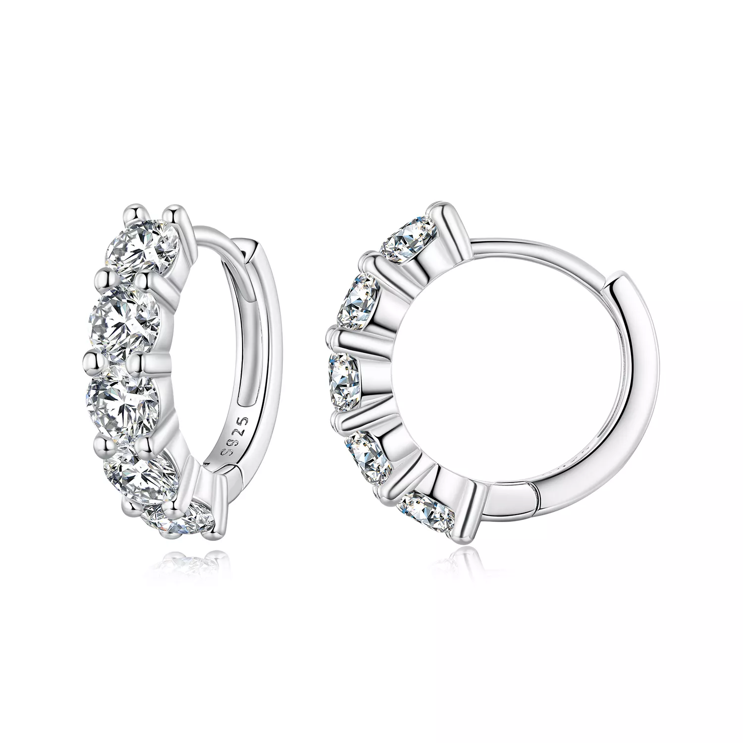 pandora stijl halve hoepel moissanite diamant oorbellen mse033