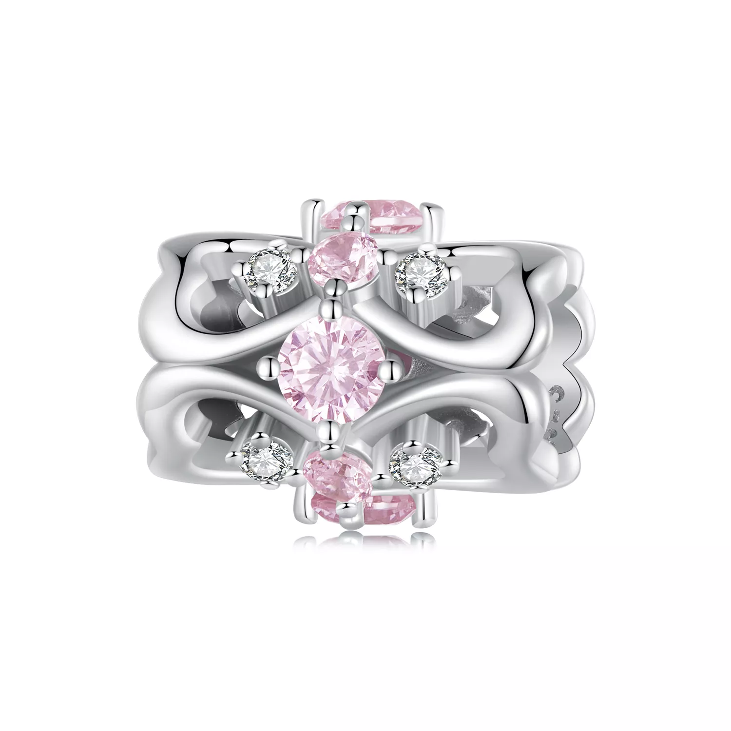 pandora stijl hartvormige charme met smalle taille bsc924