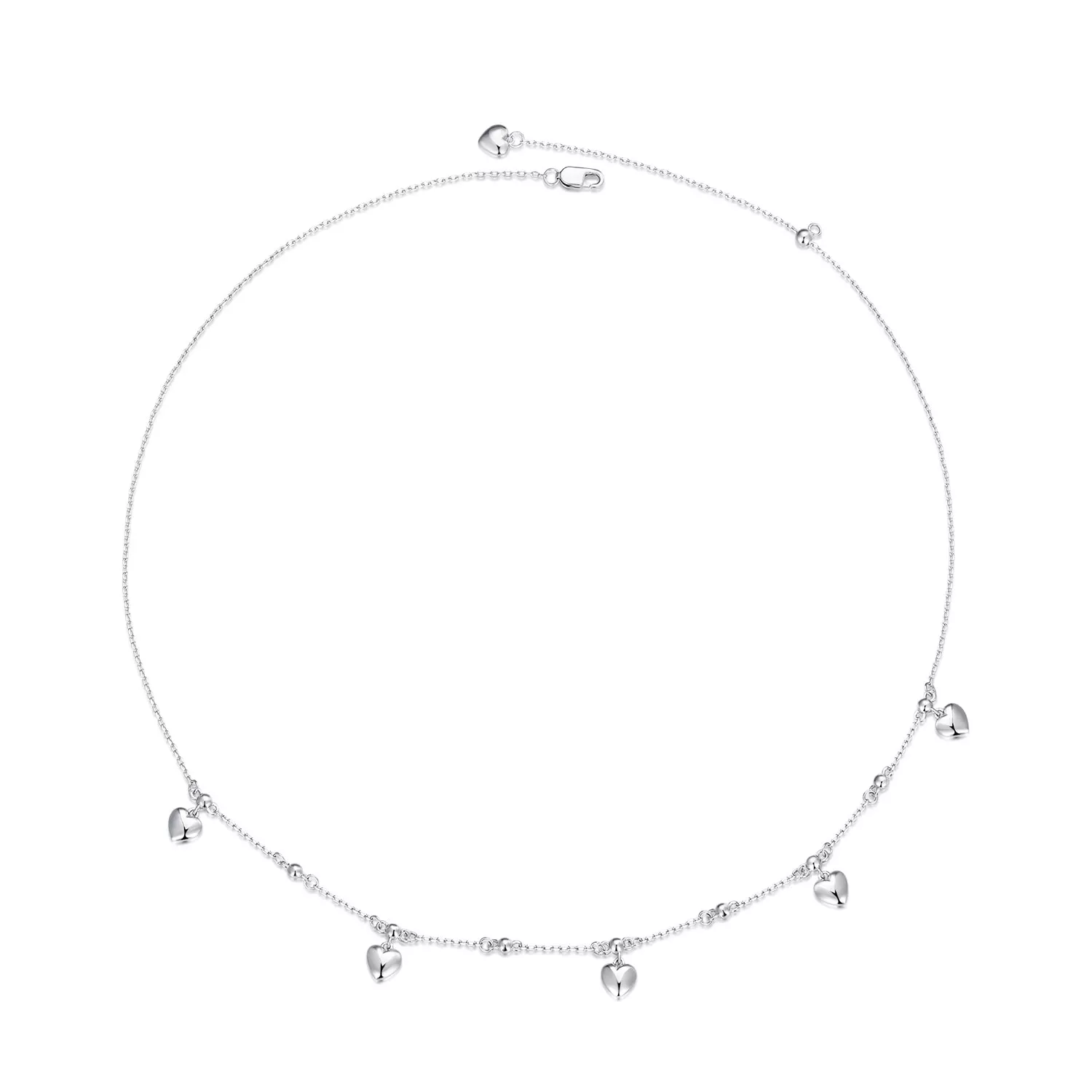pandora stijl hartvormige halsketting met kwastje bsn359
