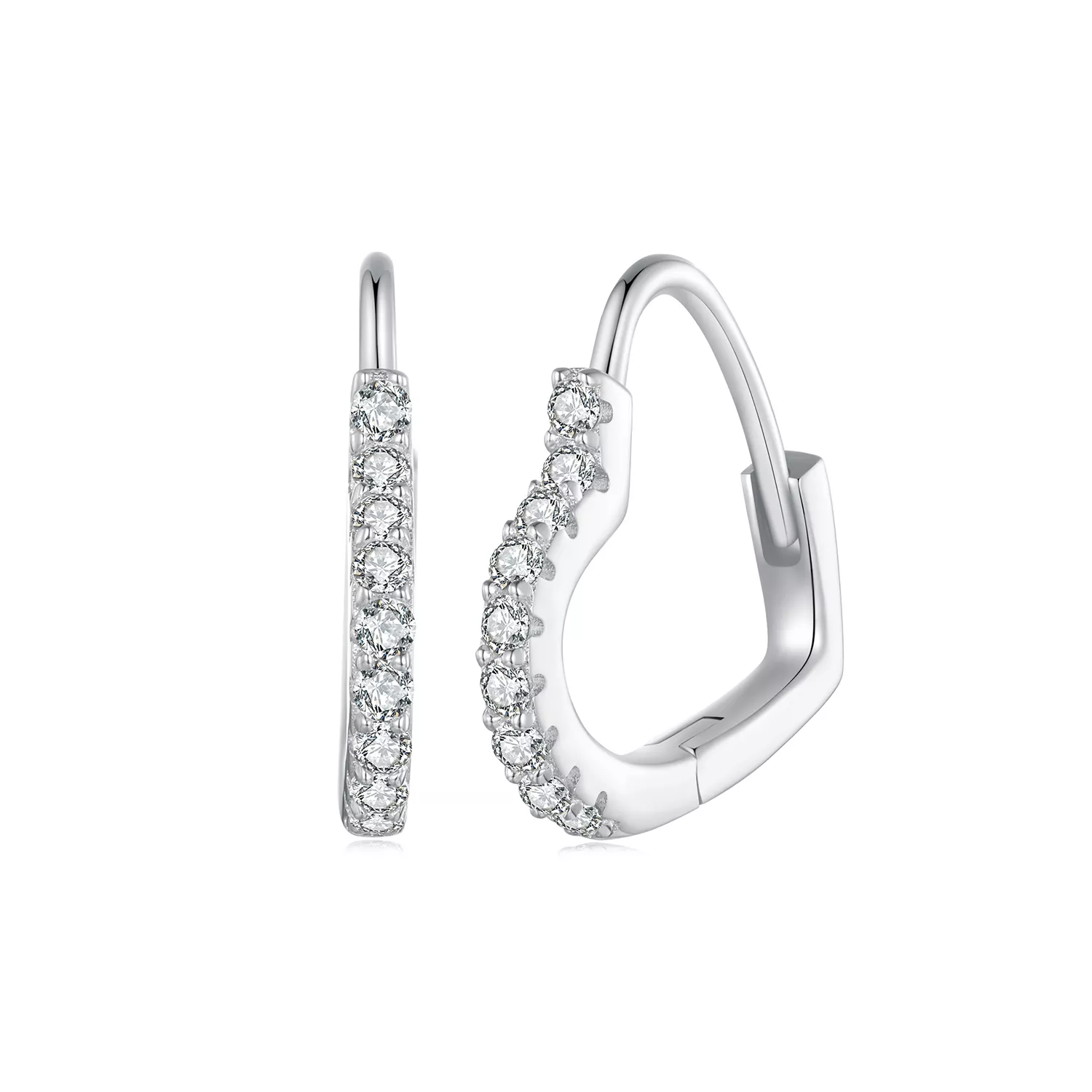 pandora stijl hartvormige moissanite hoepeloorbellen eén certificaat mse035