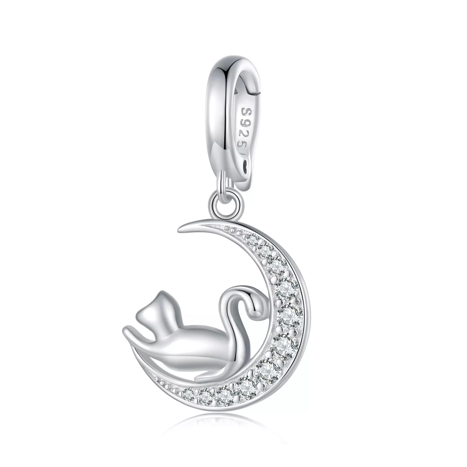 pandora stijl maan en kat hanger scc2571