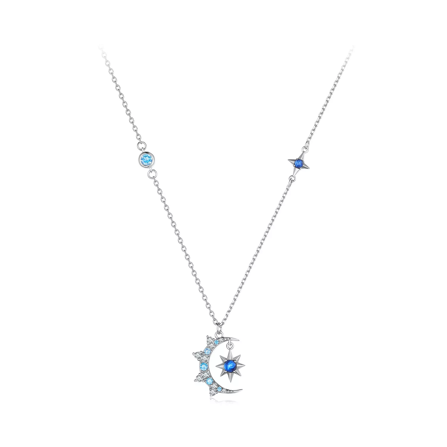 pandora stijl maan starburst ketting bsn347