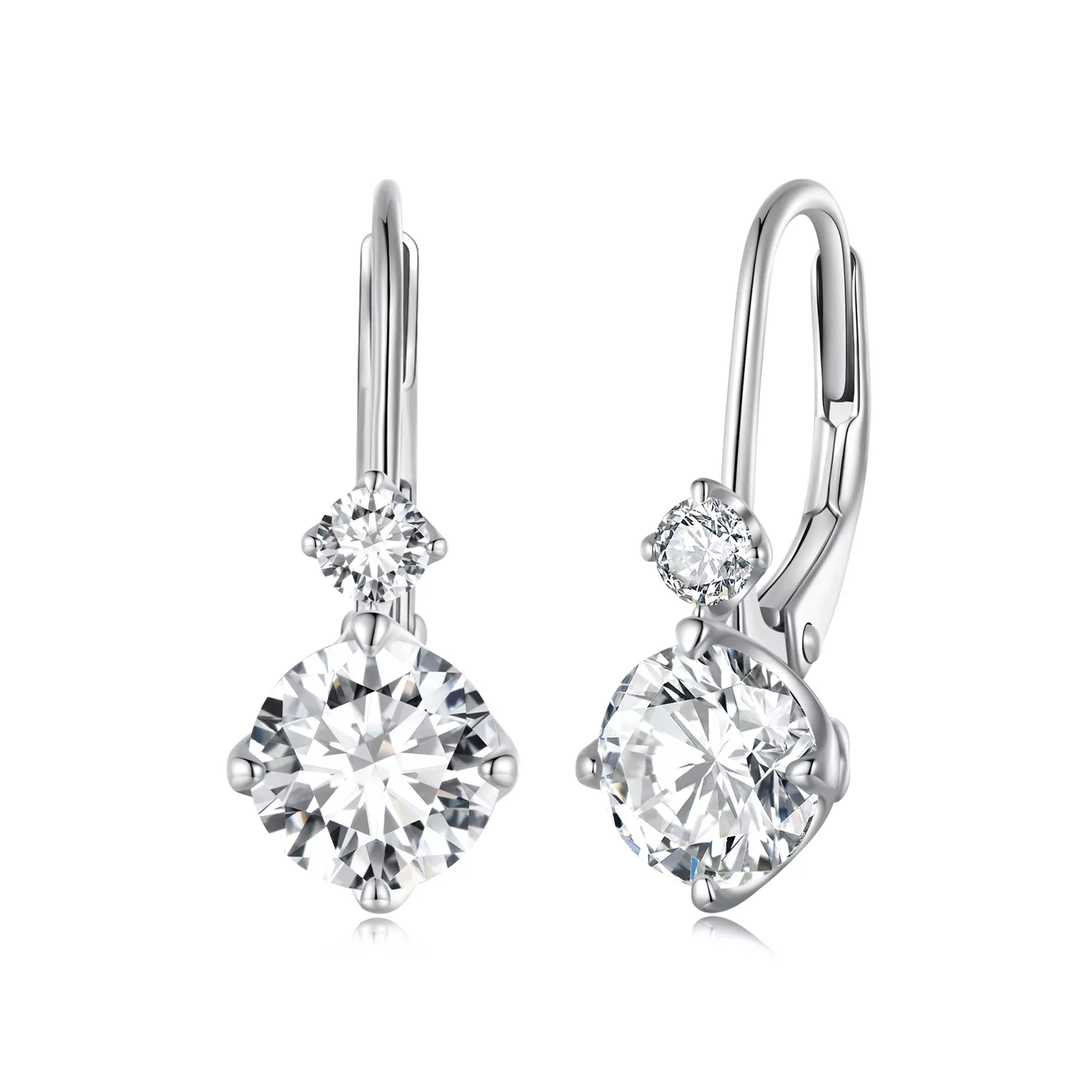 pandora stijl moissanite oorringen twee certificaten mse031