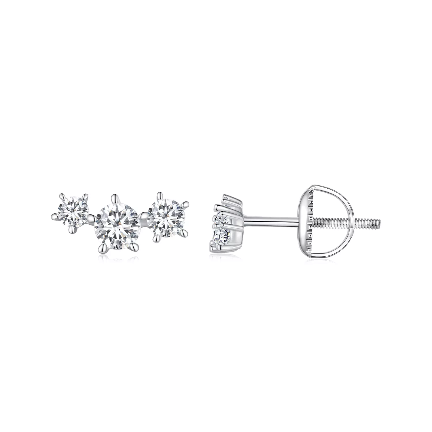 pandora stijl moissanite studs oorbellen één certificaat mse034
