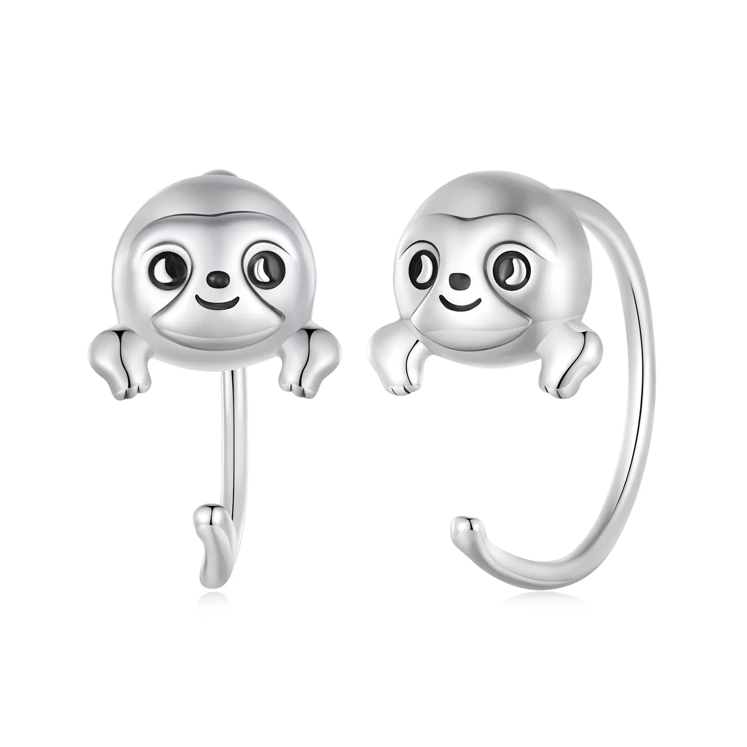 pandora stijl oorknopjes met luiaard sce1651