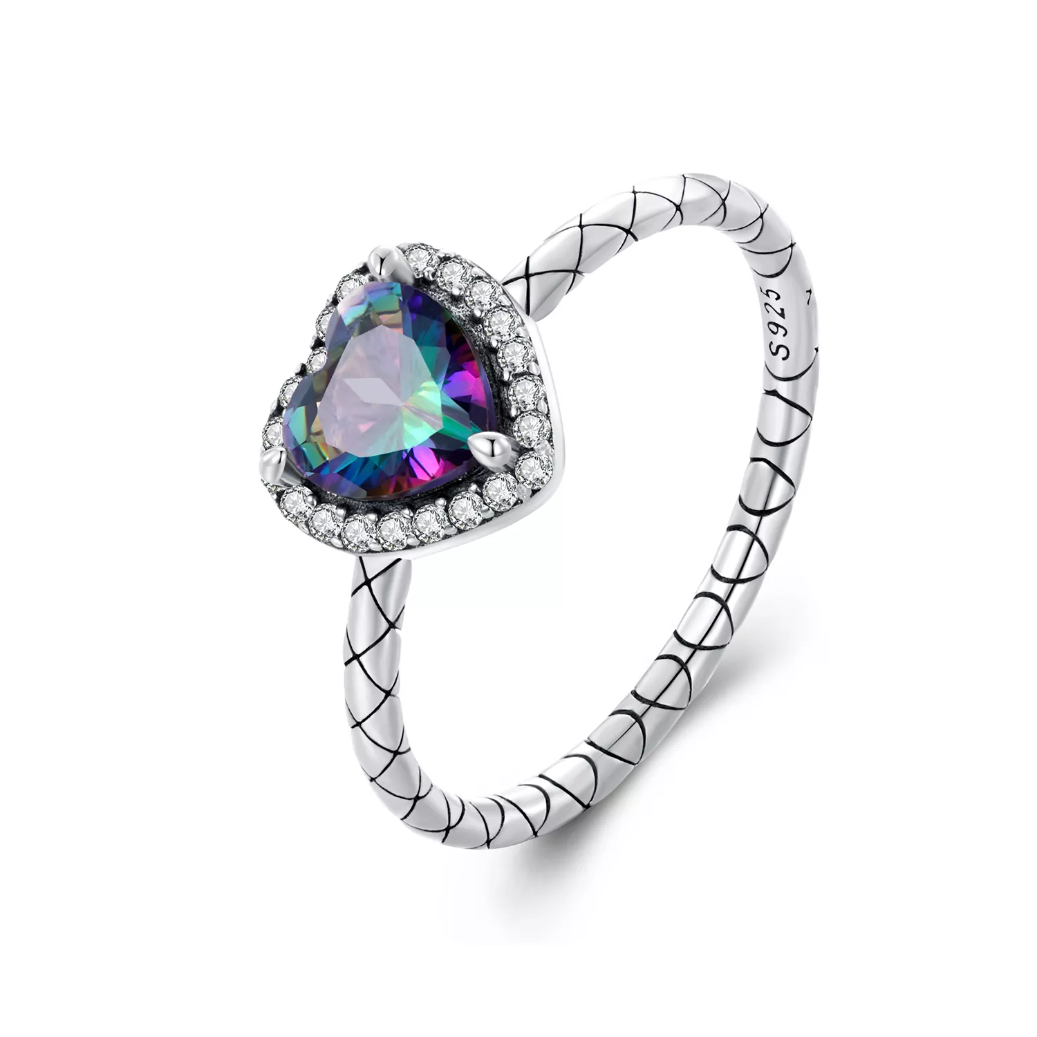 pandora stijl retro hart ring bsr481