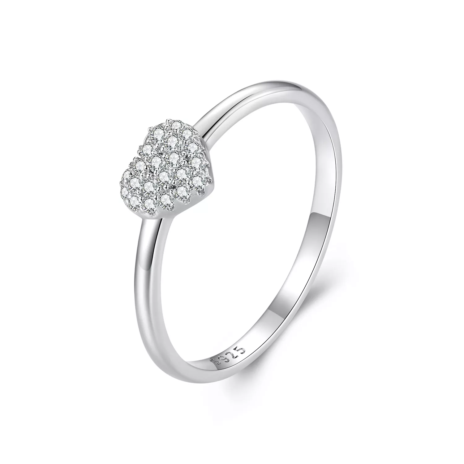 pandora stijl ring in de vorm van een hart eén certificaat msr038