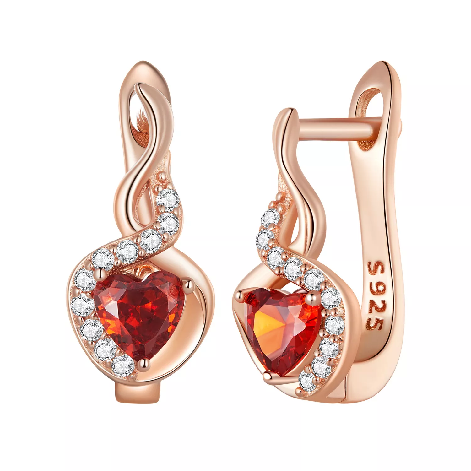 pandora stijl rose gouden liefdesband oorringen bse815