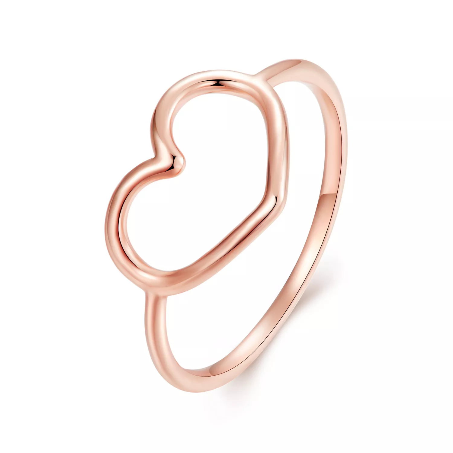 pandora stijl roségouden ring in de vorm van een hart scr641 c