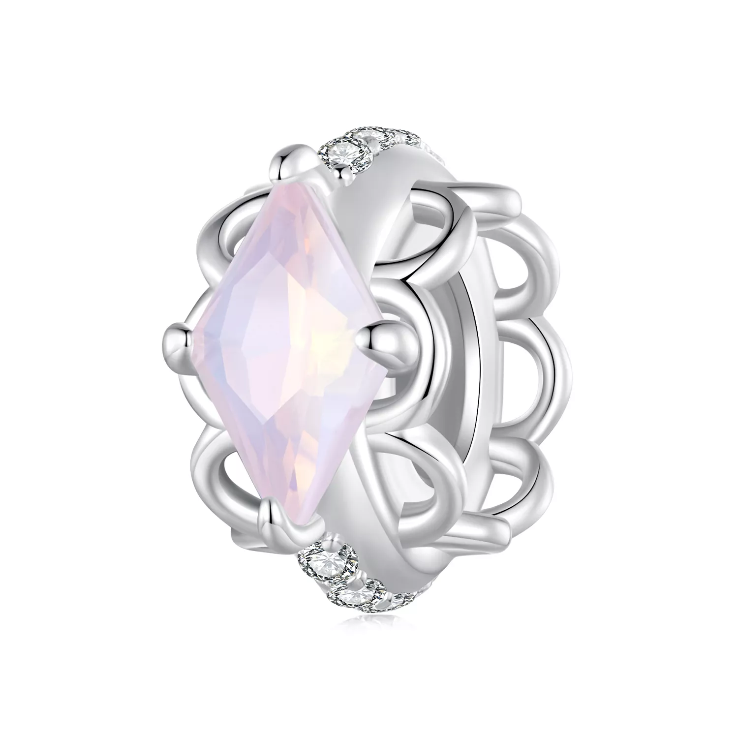 pandora stijl roze kant siliconen spacer scc2642