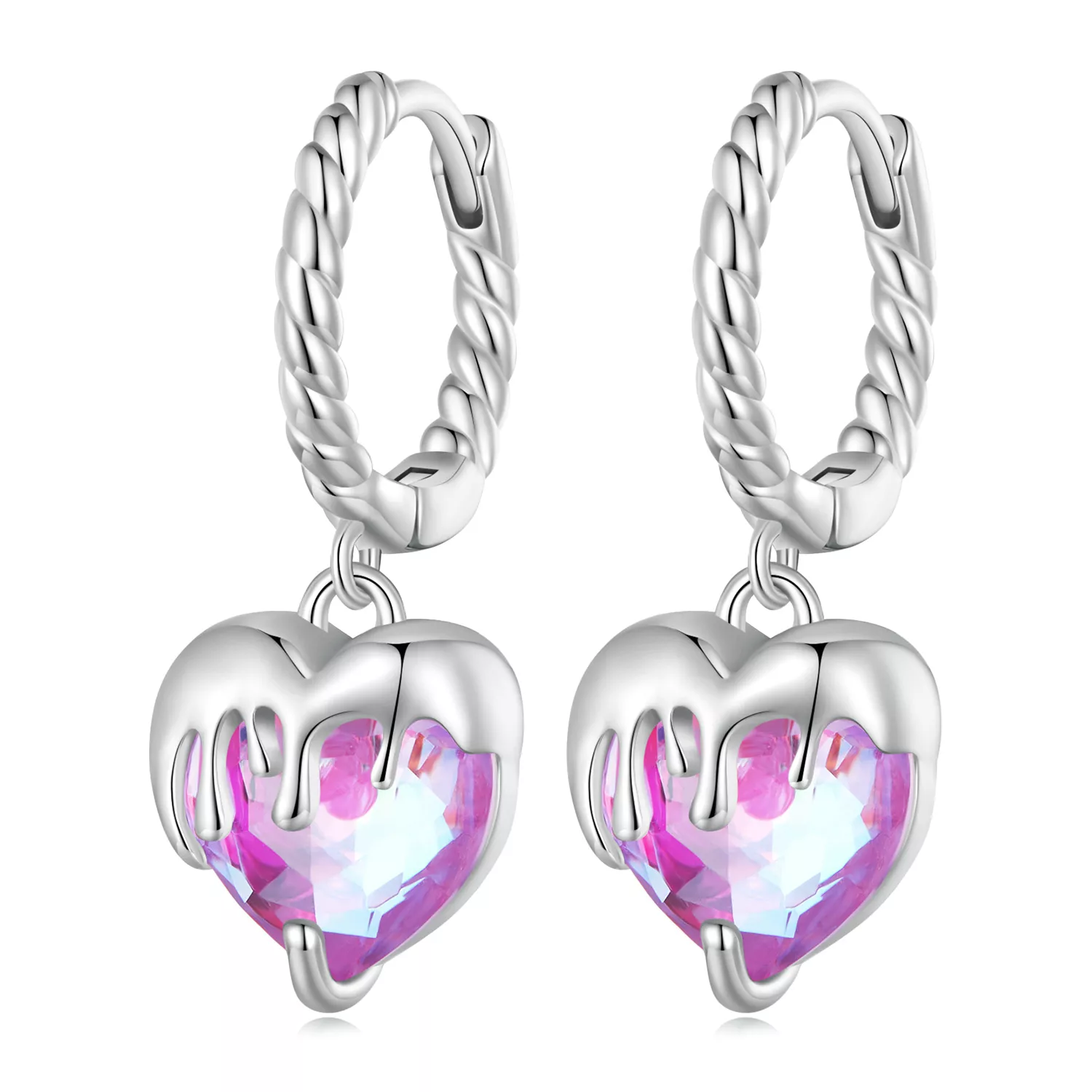 pandora stijl smeltend hart oorringen bse833