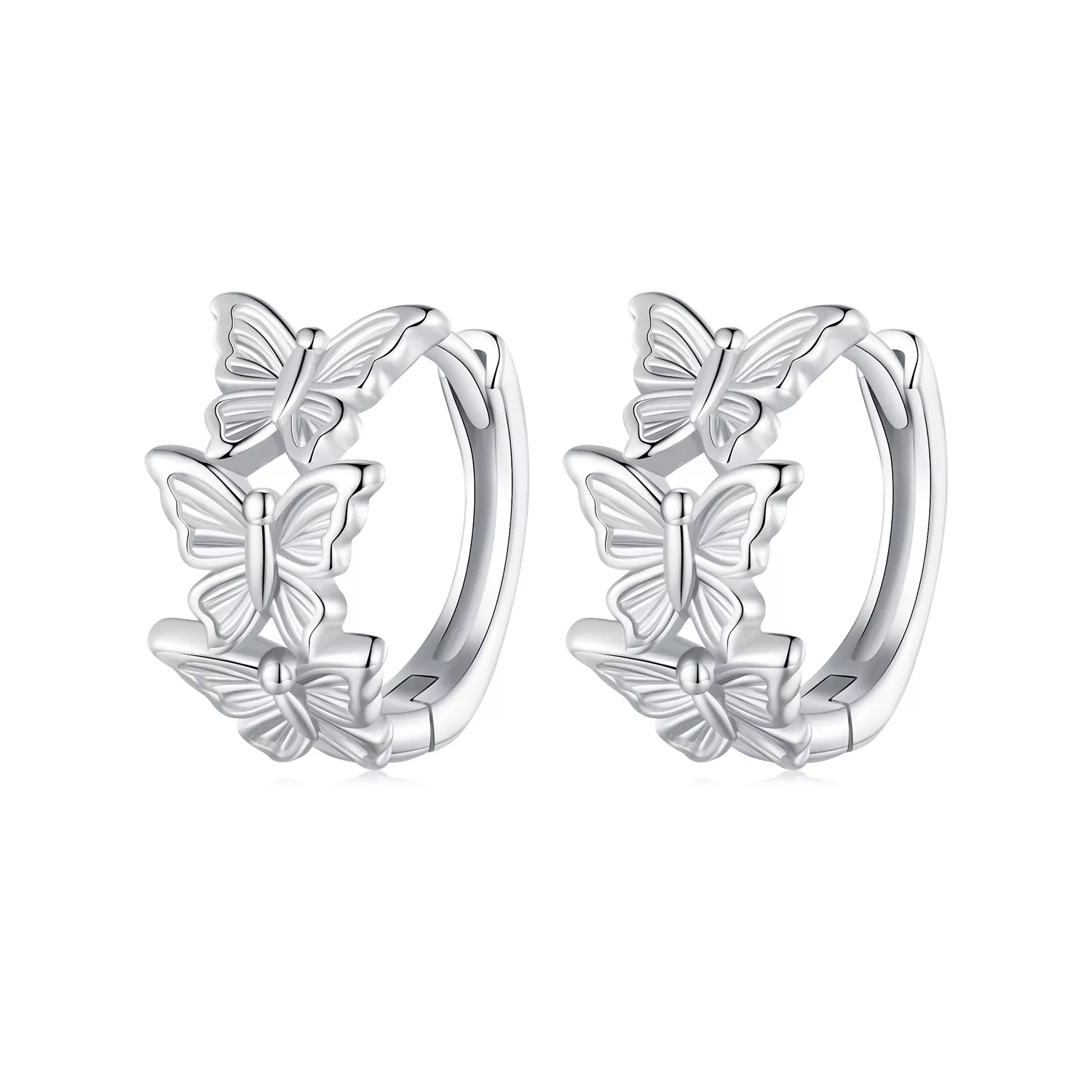 pandora stijl vlinder hoepeloorbellen bse908