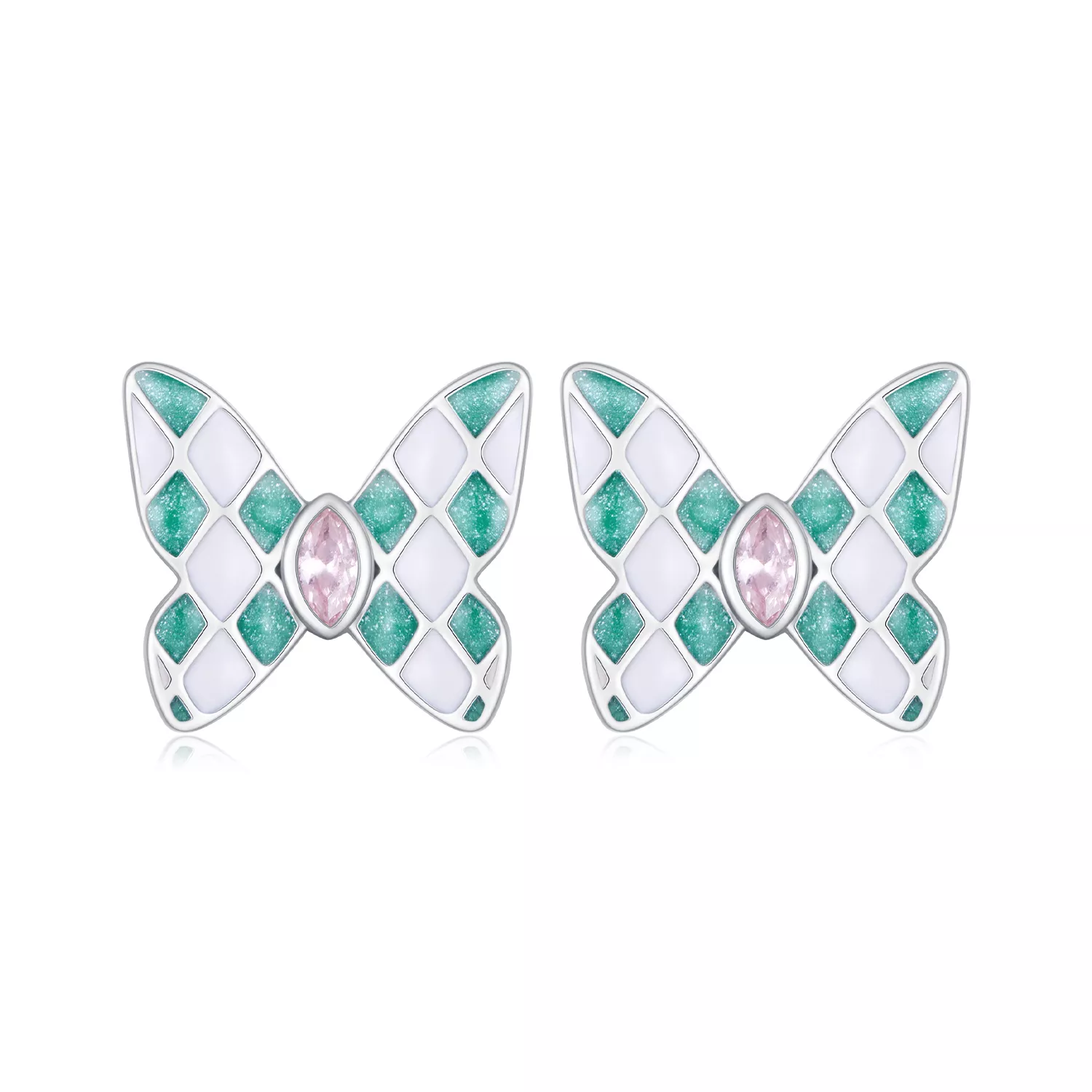 pandora stijl vlinderstud oorbellen sce1610