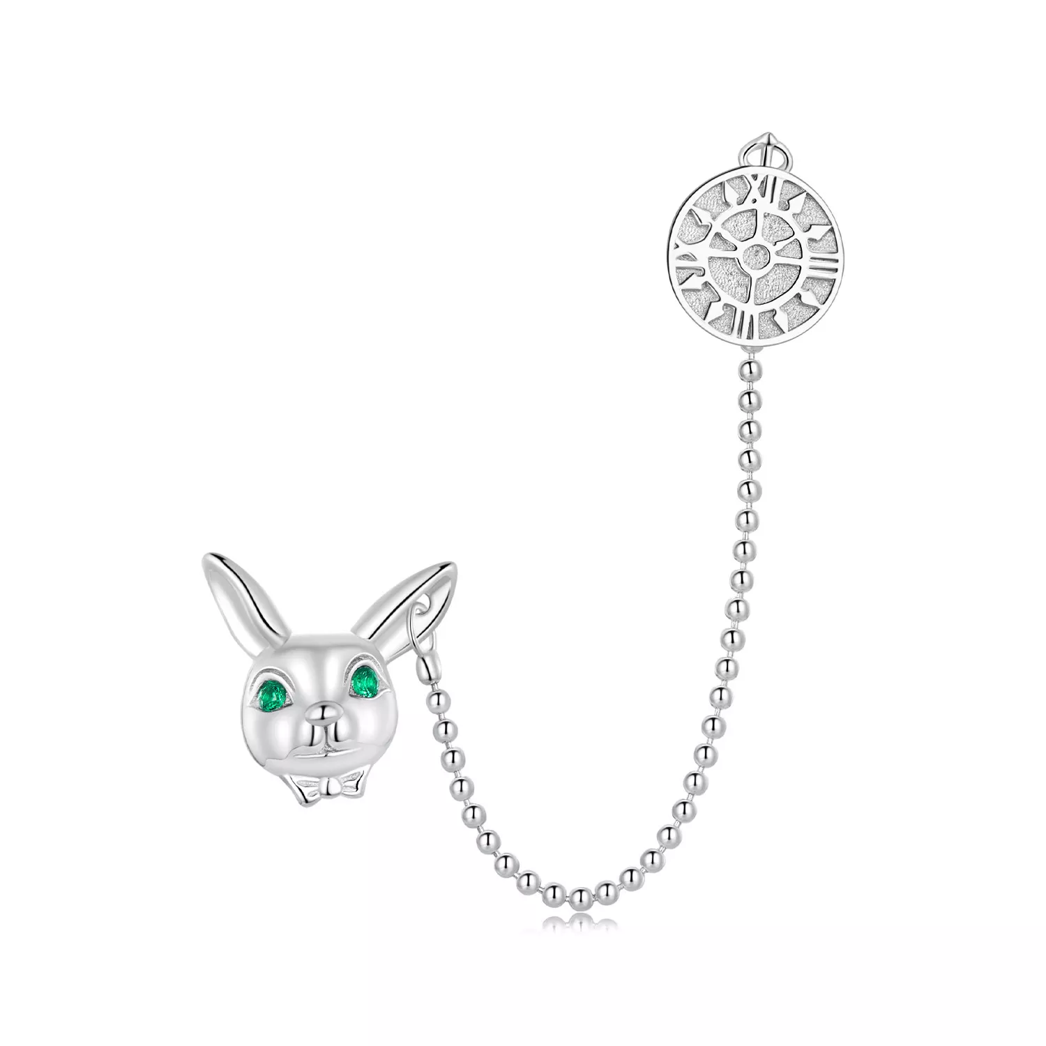 pandora stijl wit konijnenklokje stud oorbellen sce1617