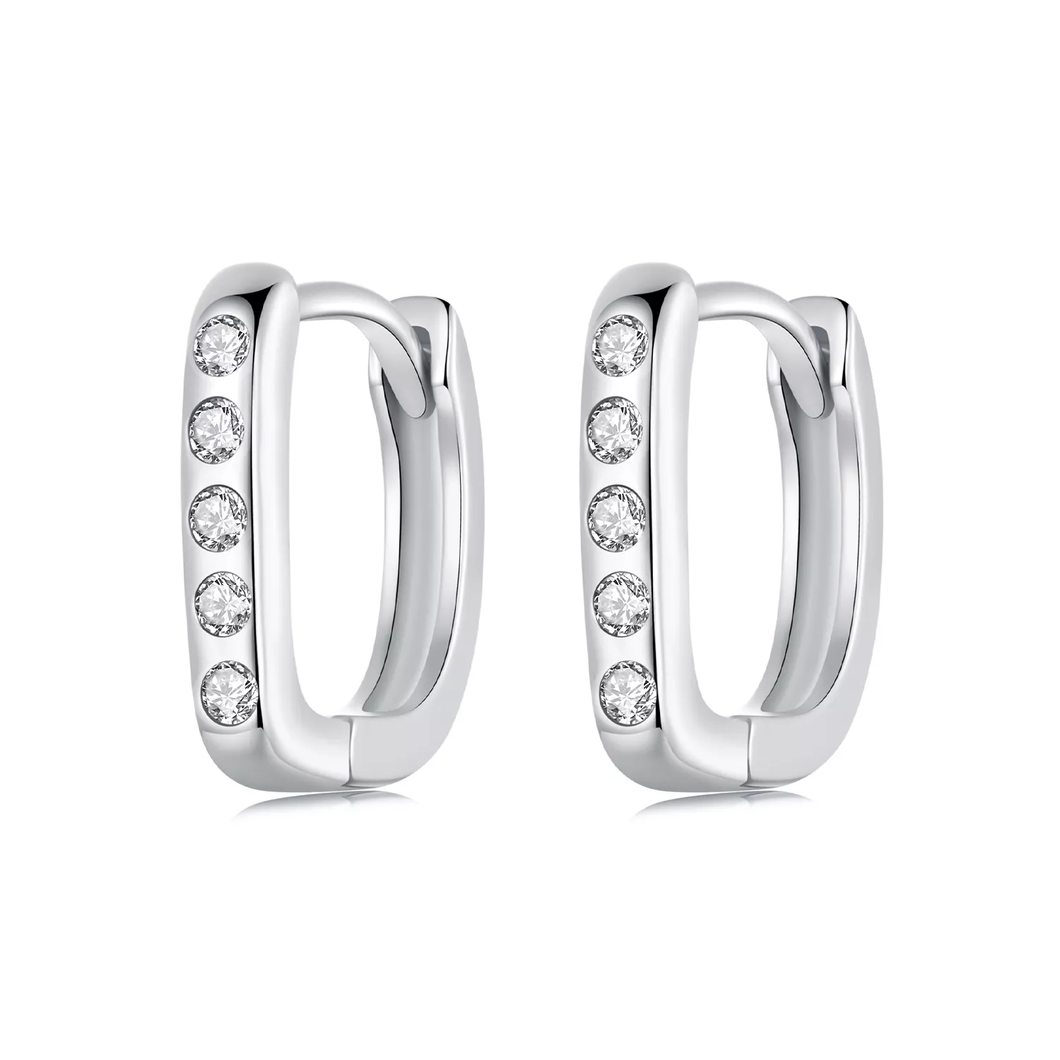 pandora stijl eenvoudige d vormige oorbellen bse1084 wh