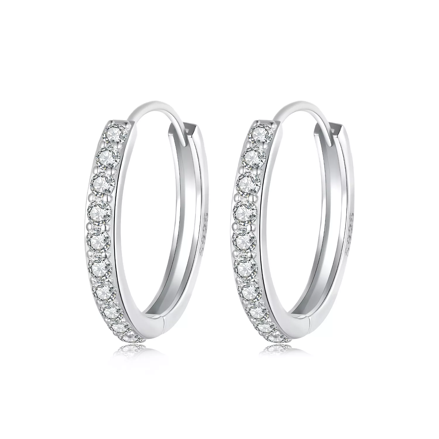 pandora stijl eenvoudige sterling zilveren oorbellen bse1060 al