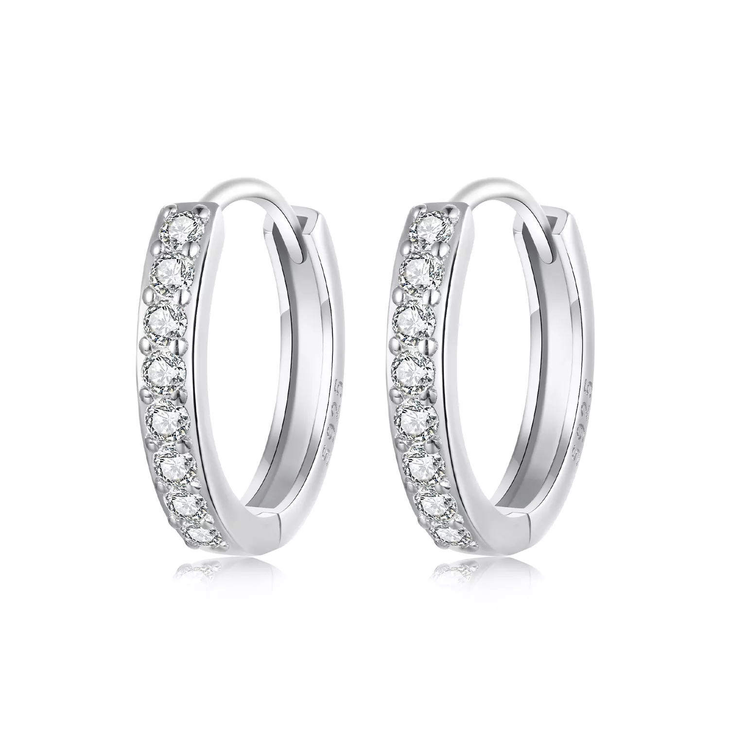 pandora stijl eenvoudige sterling zilveren oorbellen bse1060 am