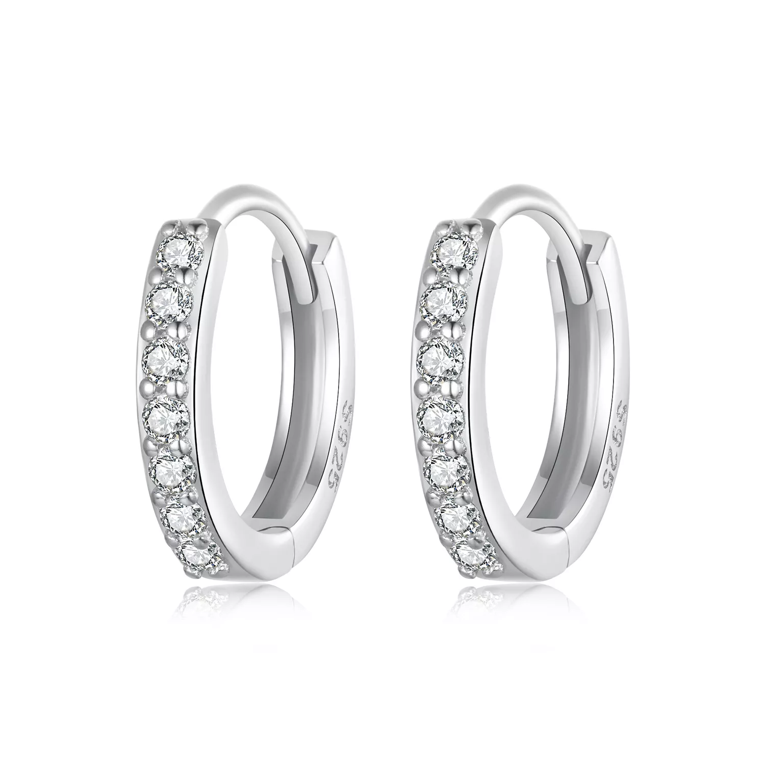 pandora stijl eenvoudige sterling zilveren oorbellen bse1060 as