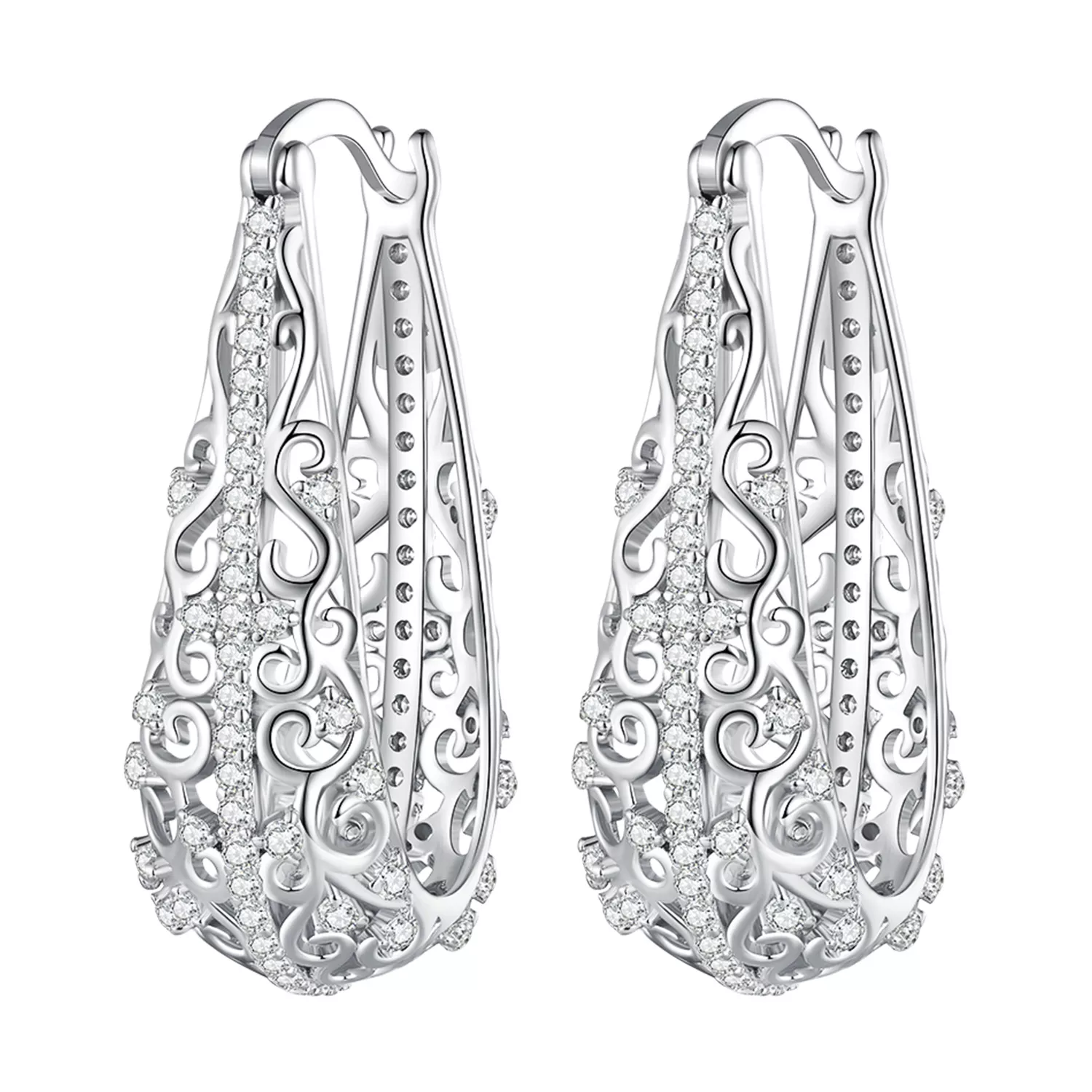 pandora stijl gepatroneerde oorbellen bse753
