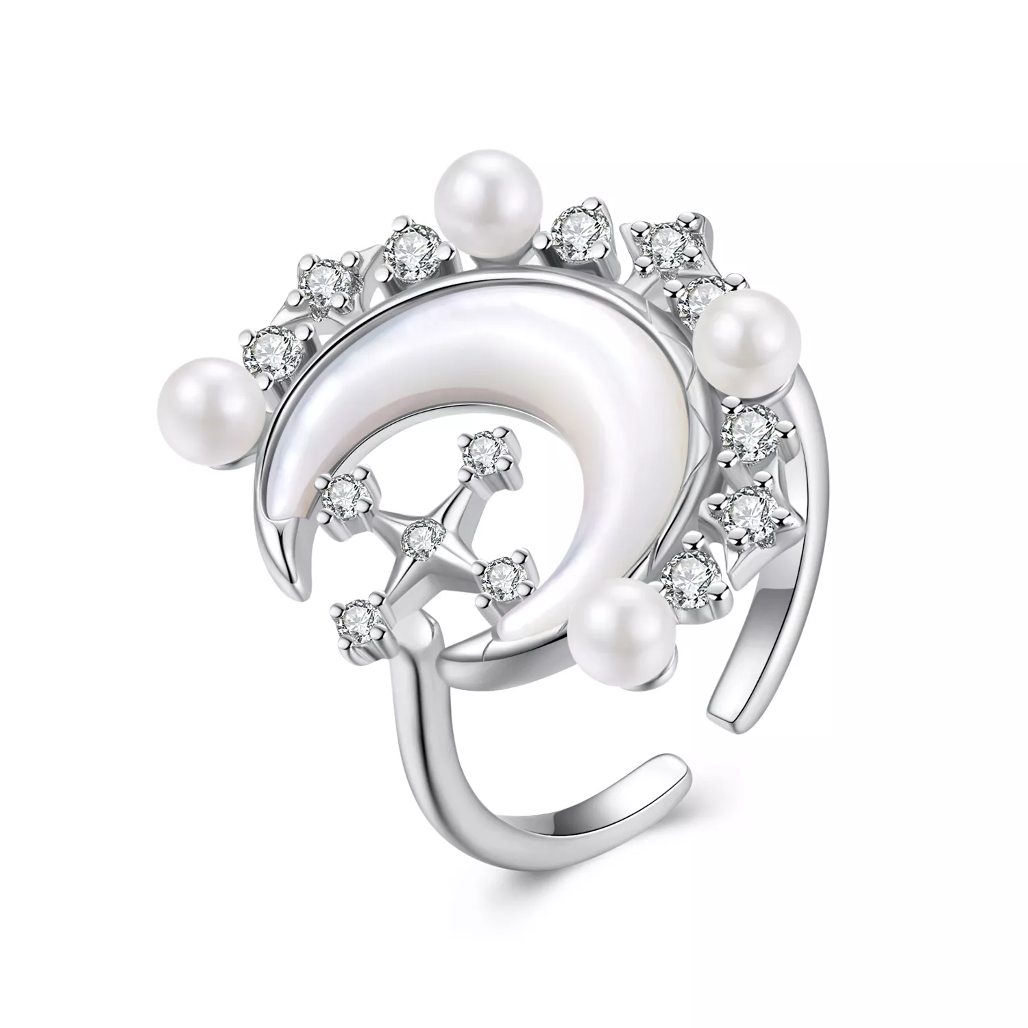 pandora stijl halve maan ring yir243 e
