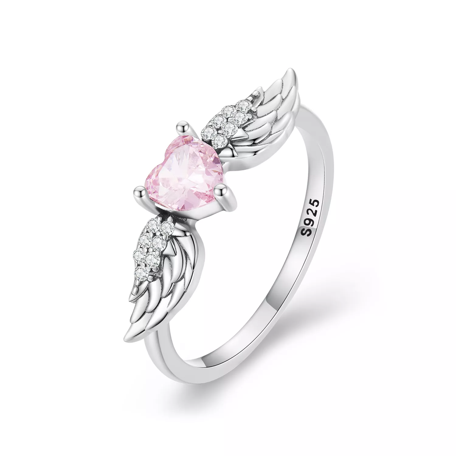 pandora stijl hart vleugels ring scr874