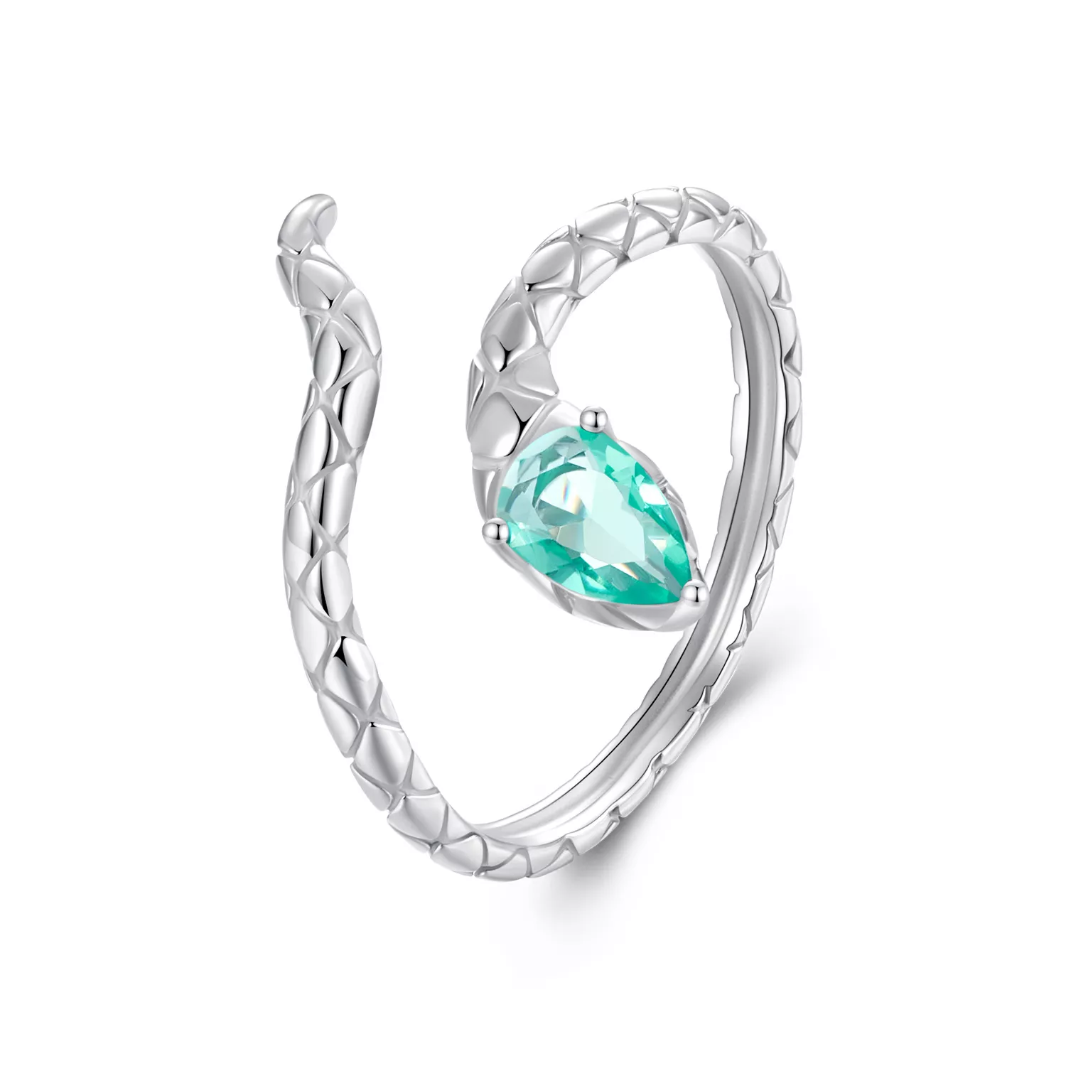 pandora stijl kleine groene slang ring scr1057 e