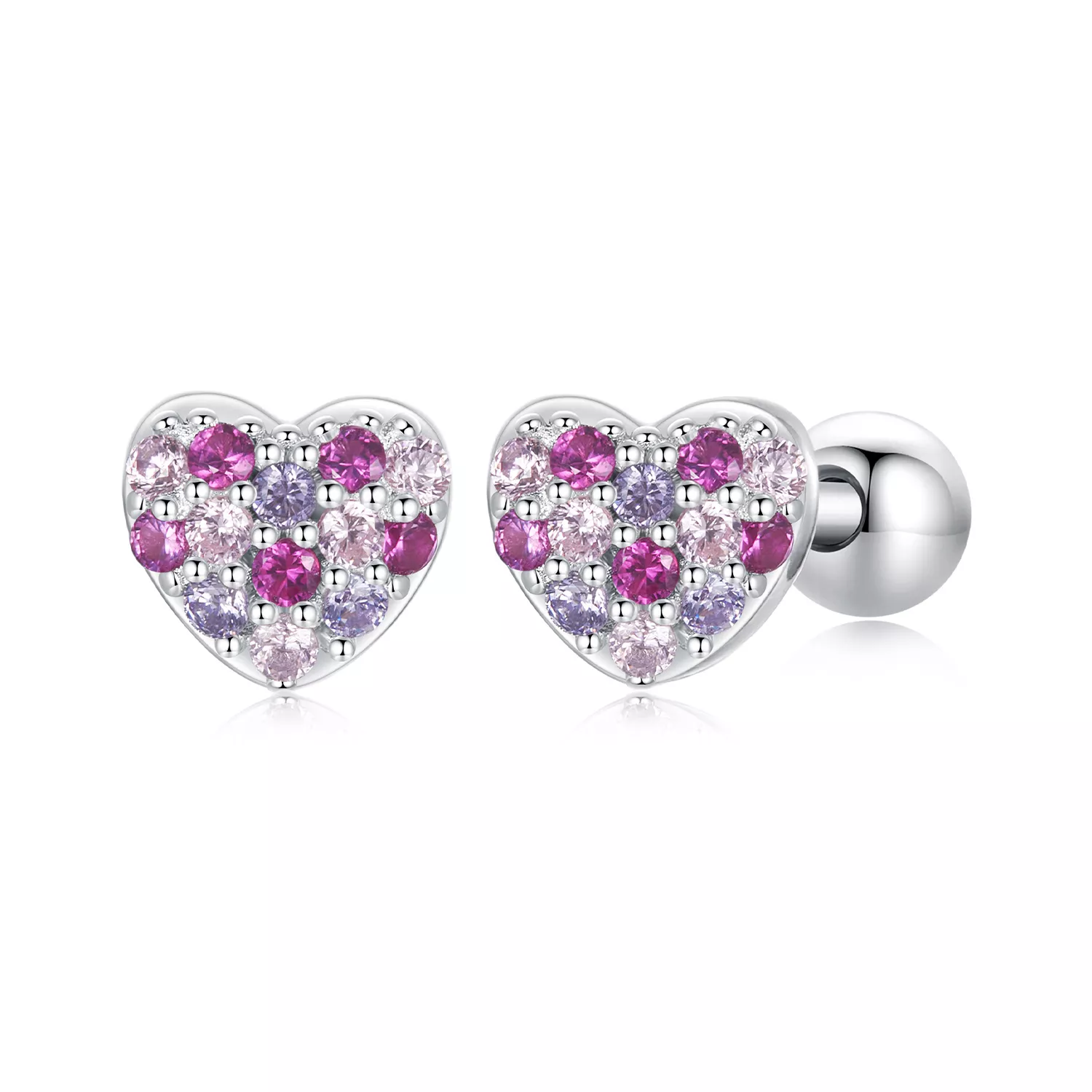 pandora stijl kleurrijke hart oorbellen bse1044