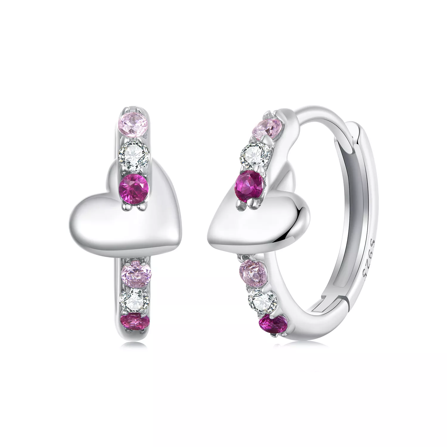 pandora stijl kleurrijke hart oorbellen bse1049