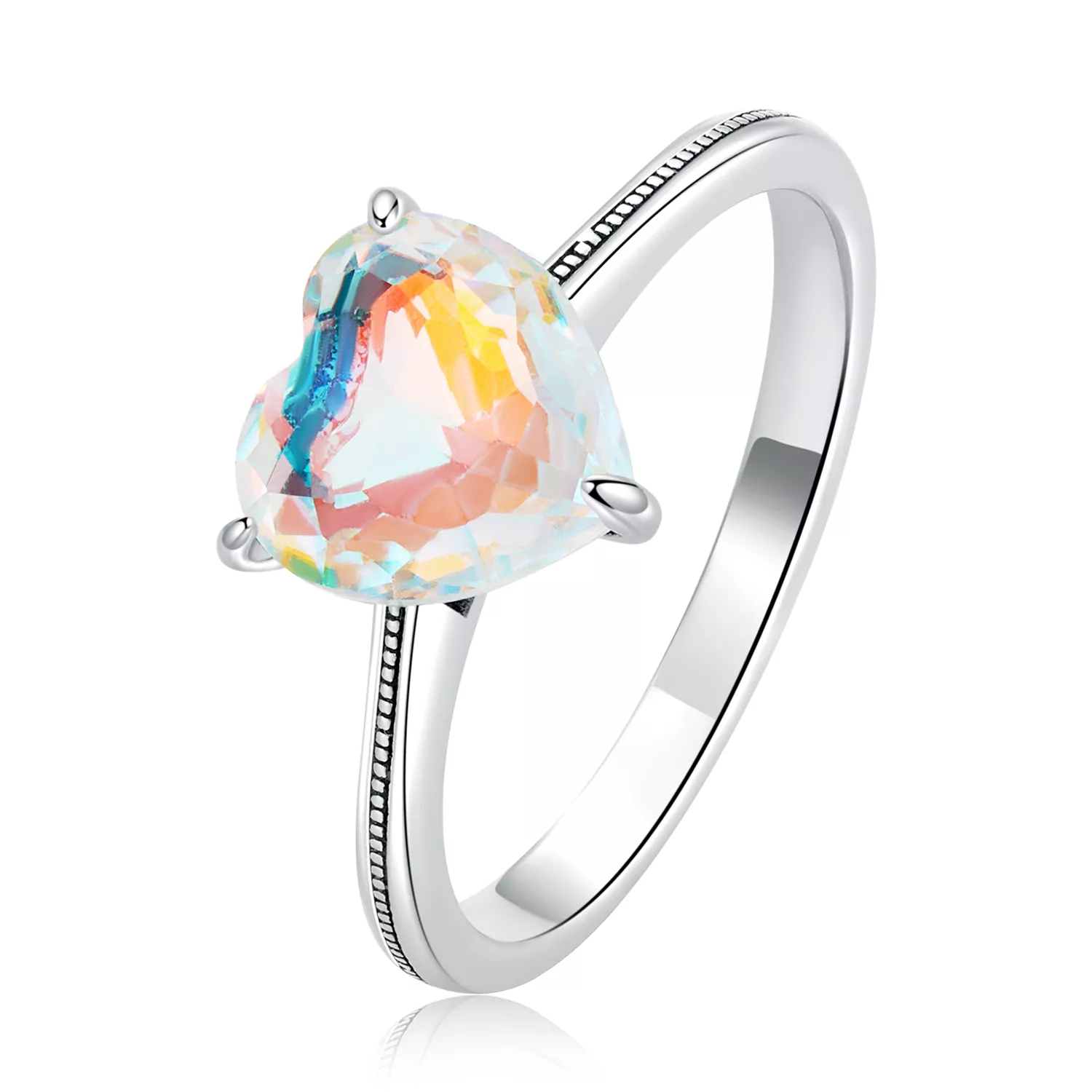 pandora stijl kleurrijke hart ring bsr252