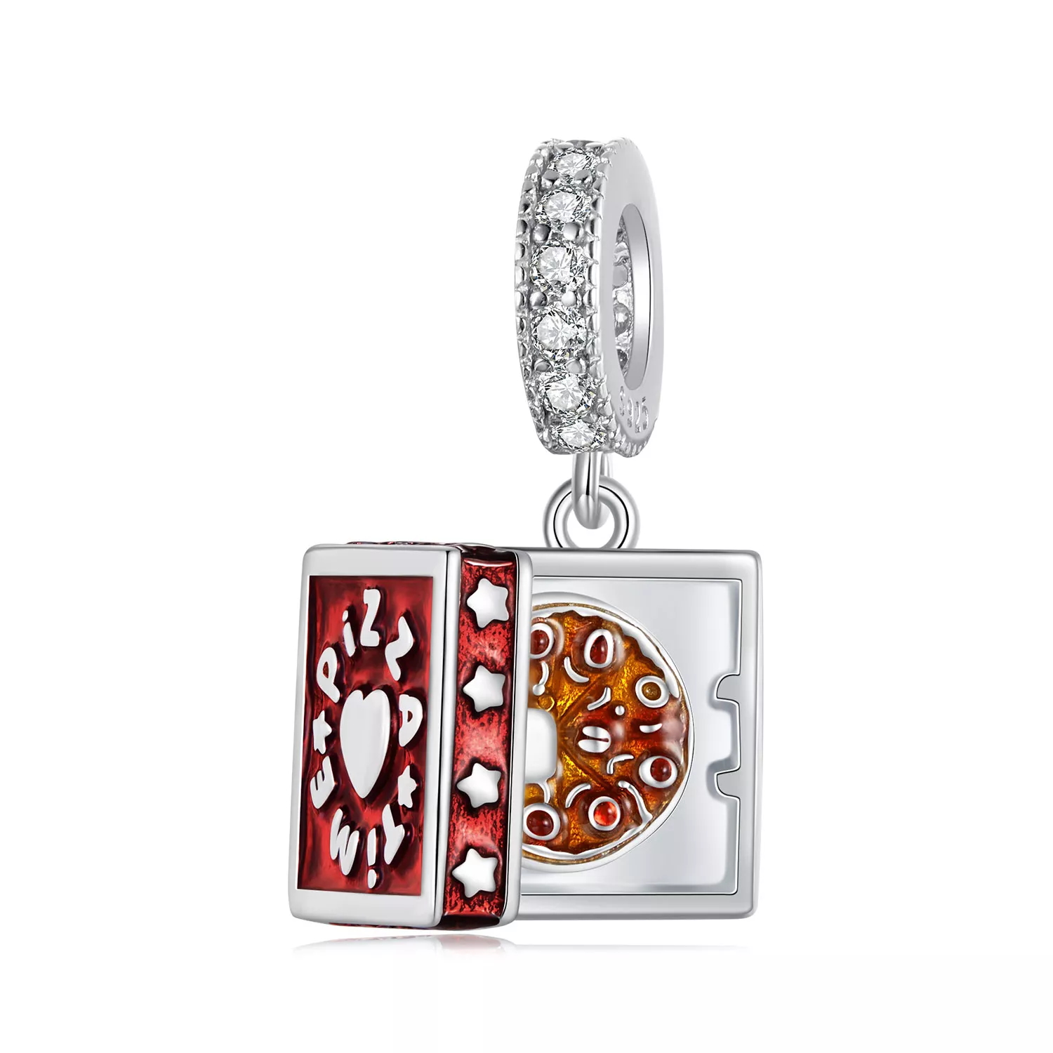 pandora stijl leuke pizza hanger scc2841