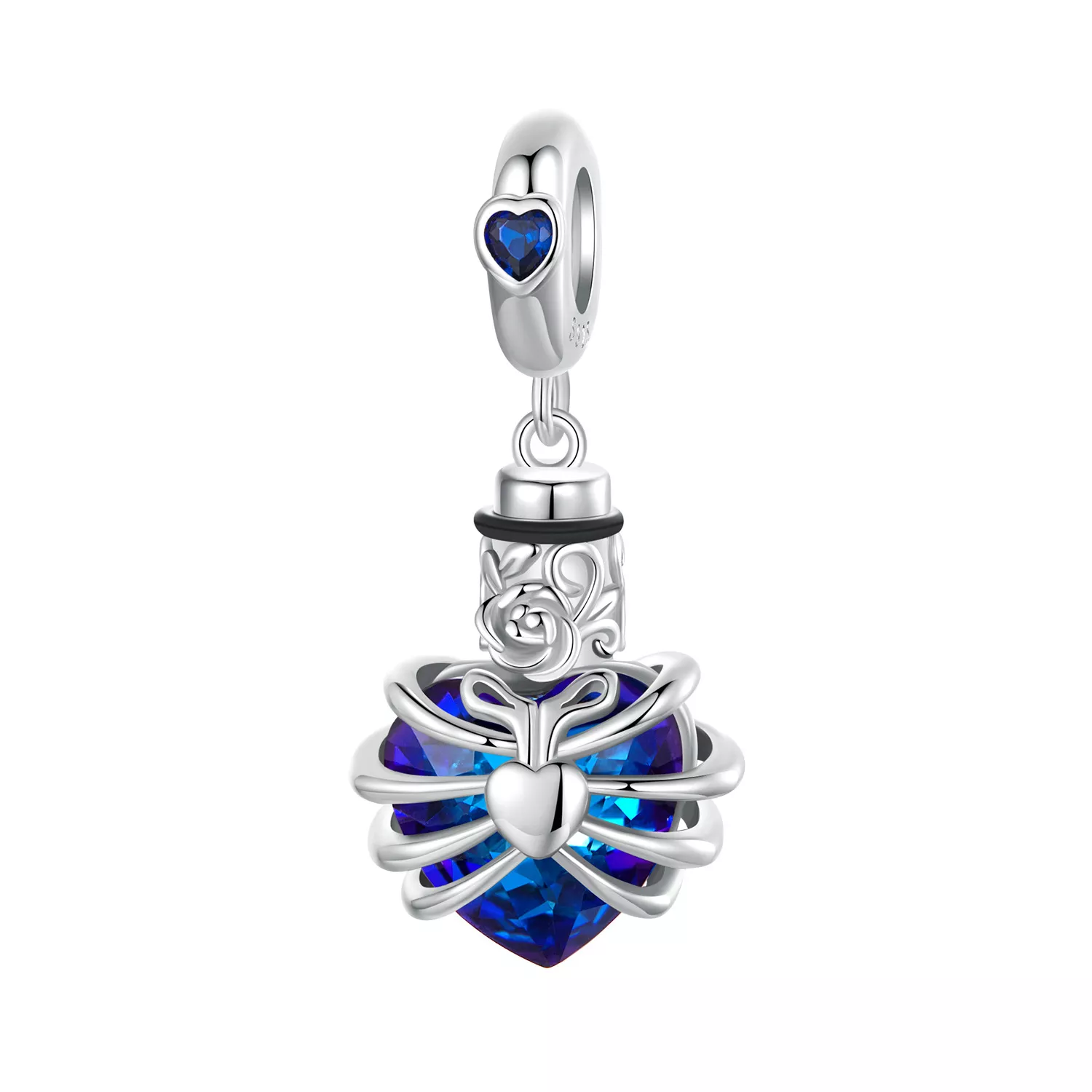 pandora stijl memorial rose hart blauw bsc1058 bu