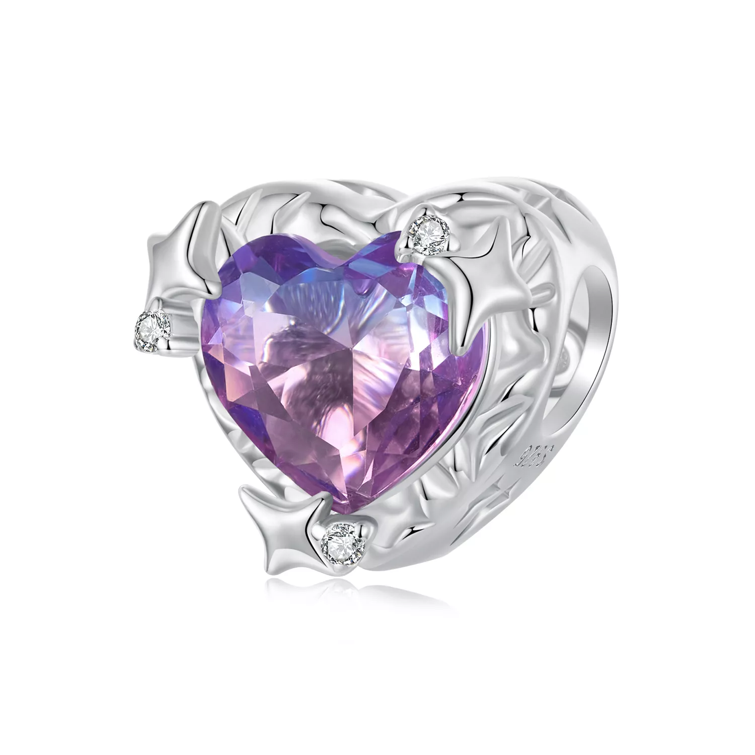 pandora stijl paars roze gradiënt hart scc2824