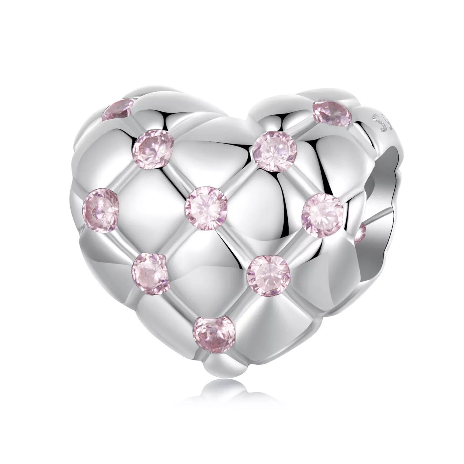 pandora stijl roze diamanten hart kralen bsc1054